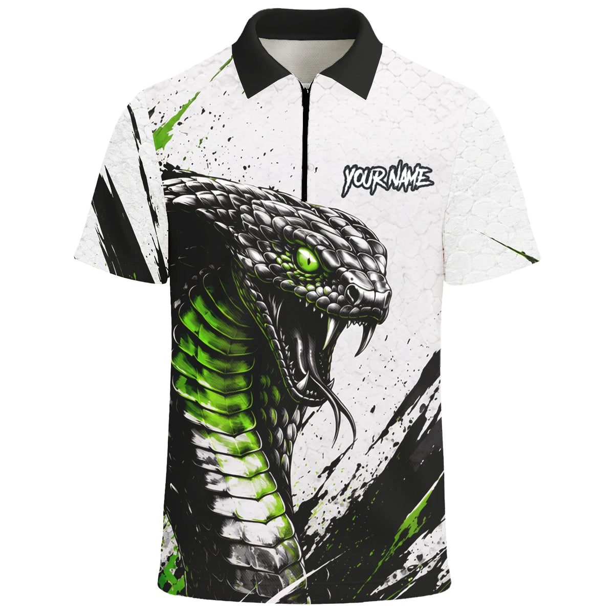Personalised White Black Green Cobra Darts Shirt For Men A017