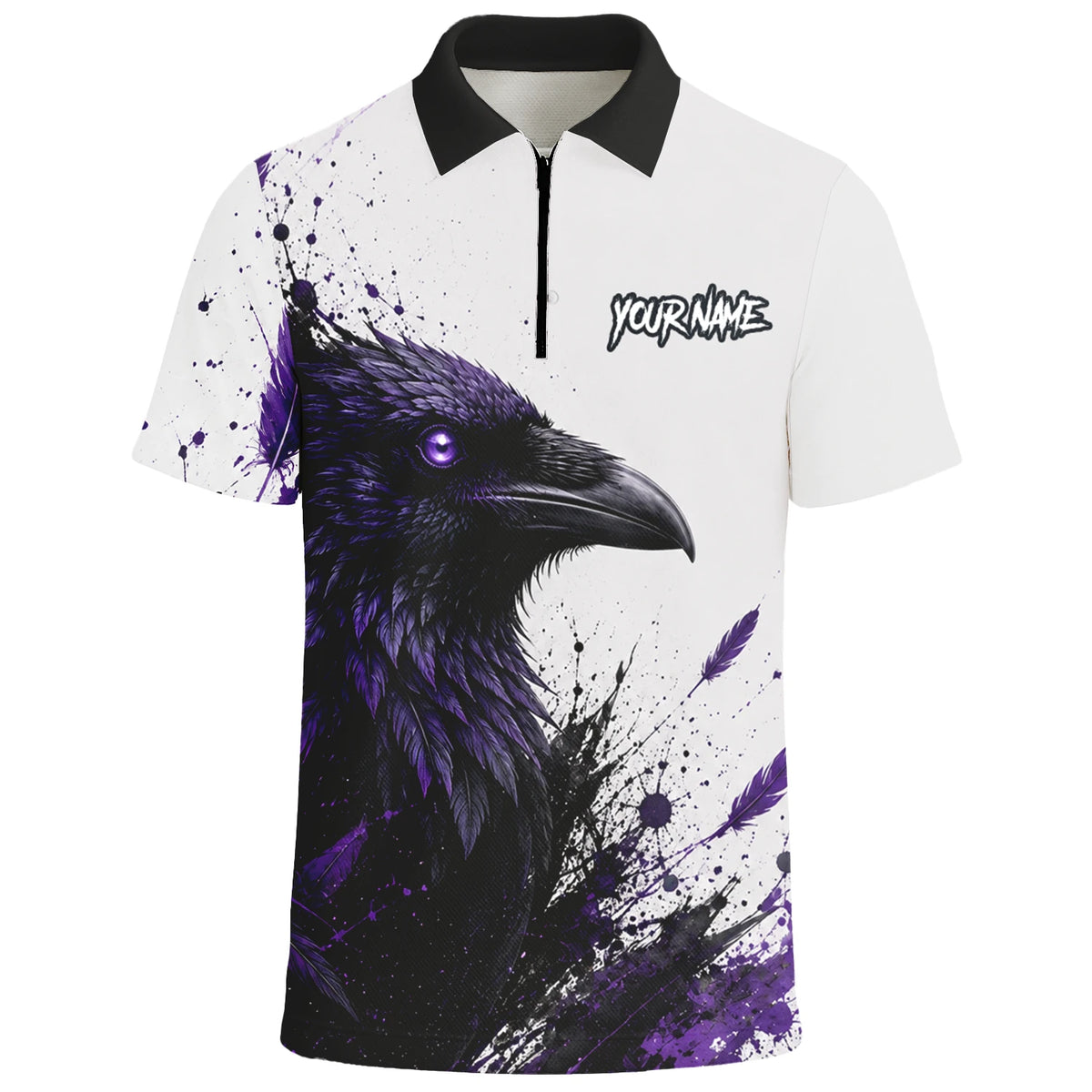 Personalised White Black Purple Raven Darts Shirt For Men Z888