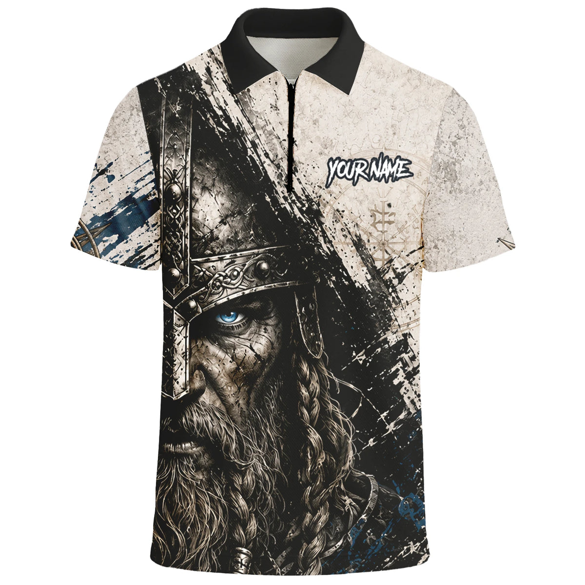 Personalised White Black Blue Viking Darts Shirt For Men U843