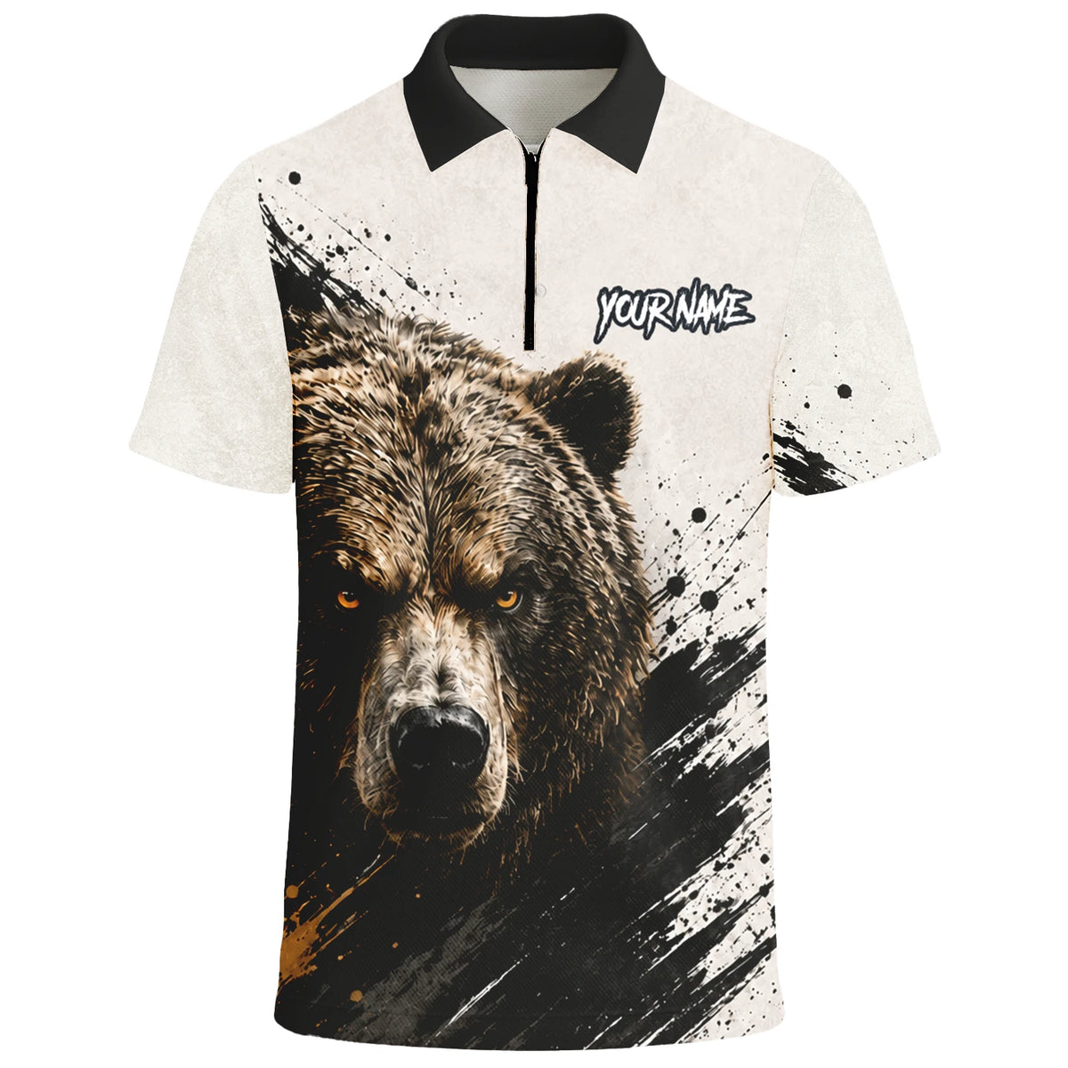 Personalised White Black Brown Bear Darts Shirt For Men F926