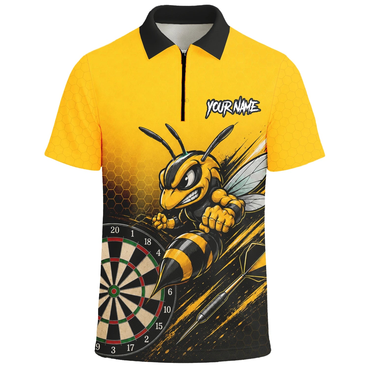 Personalised Yellow & Black Wasp Darts Shirt For Men F032