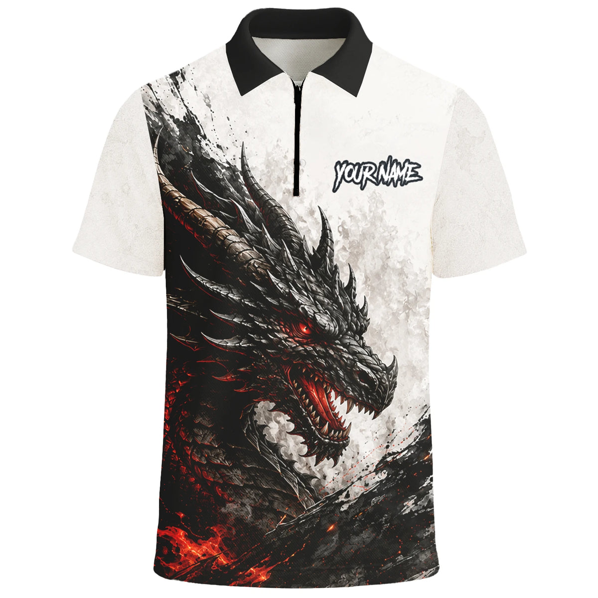Personalised White Black Red Dragon Darts Shirt For Men Z061