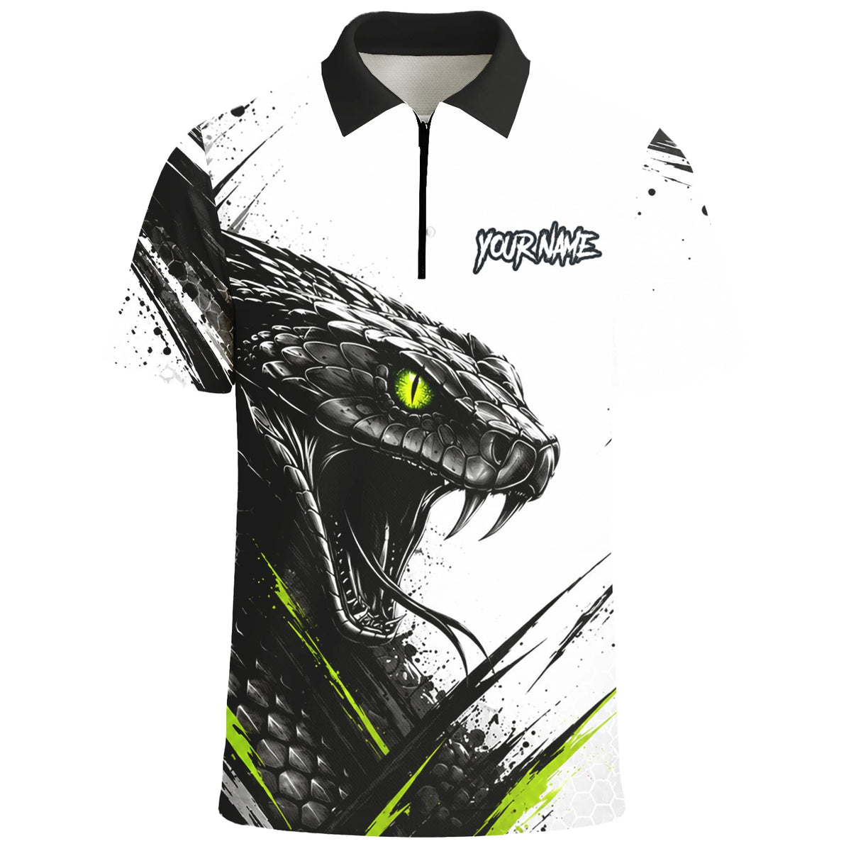 Personalised White Black Green Cobra Darts Shirt For Men I051