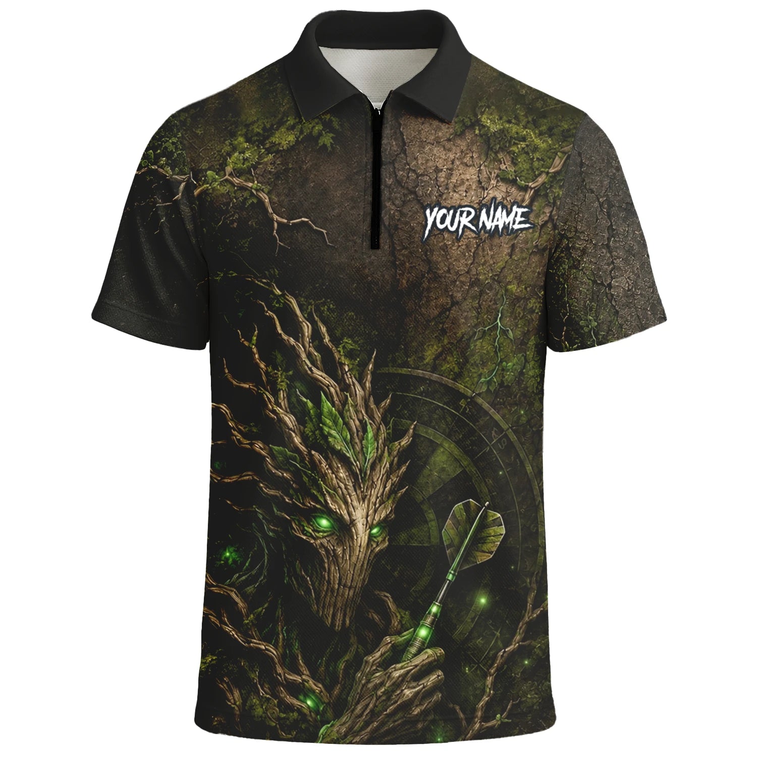 Personalised Dark Green Tree Ent Dartboard Darts Shirt For Men C913