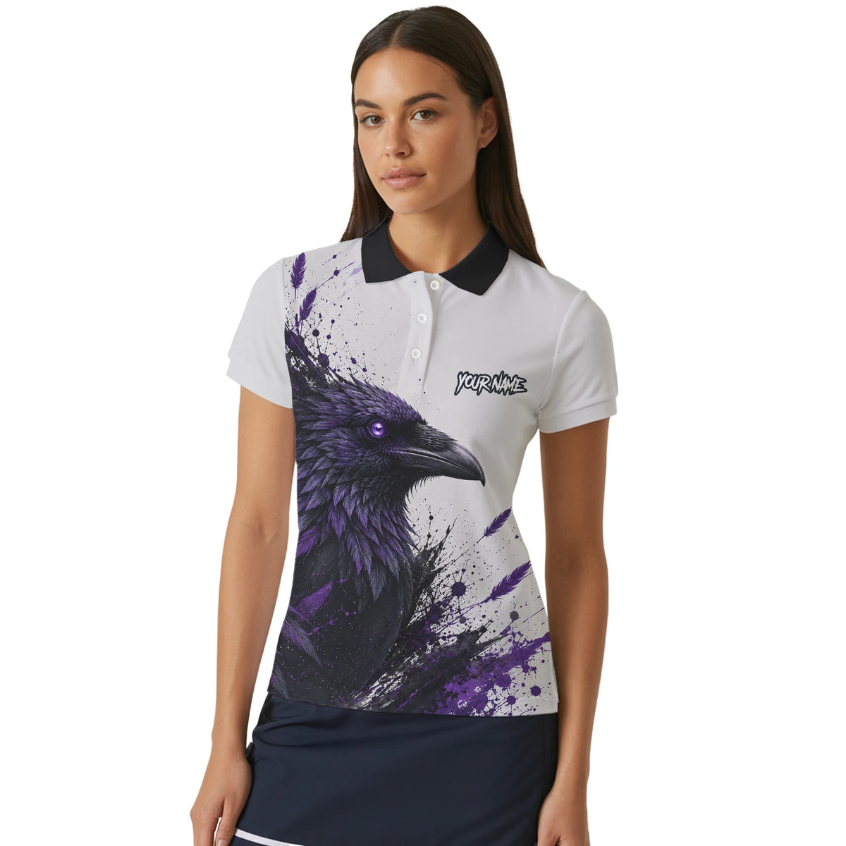 Personalised White Black Purple Raven Darts Shirt For Women Z888