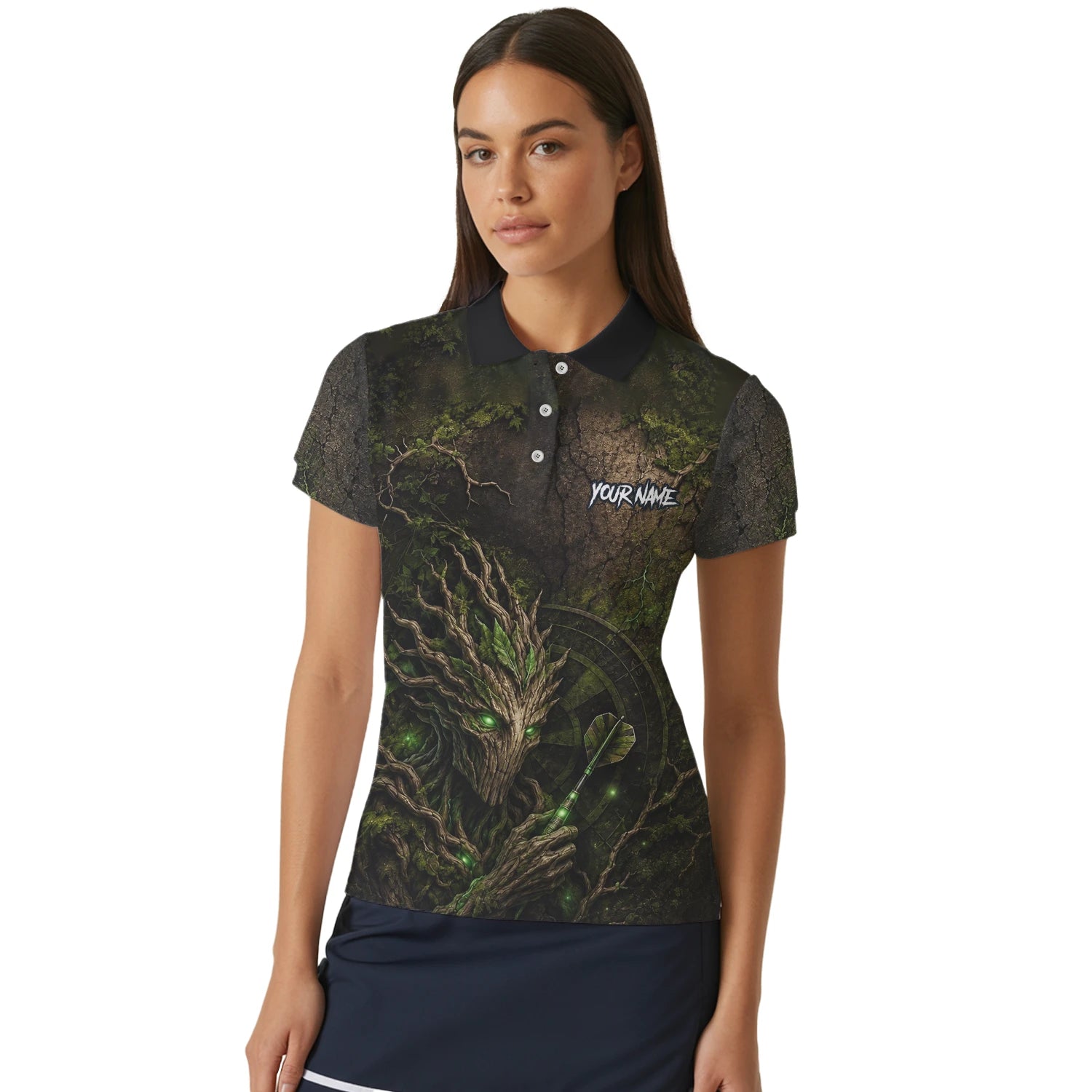 Personalised Dark Green Tree Ent Dartboard Darts Shirt For Women C913