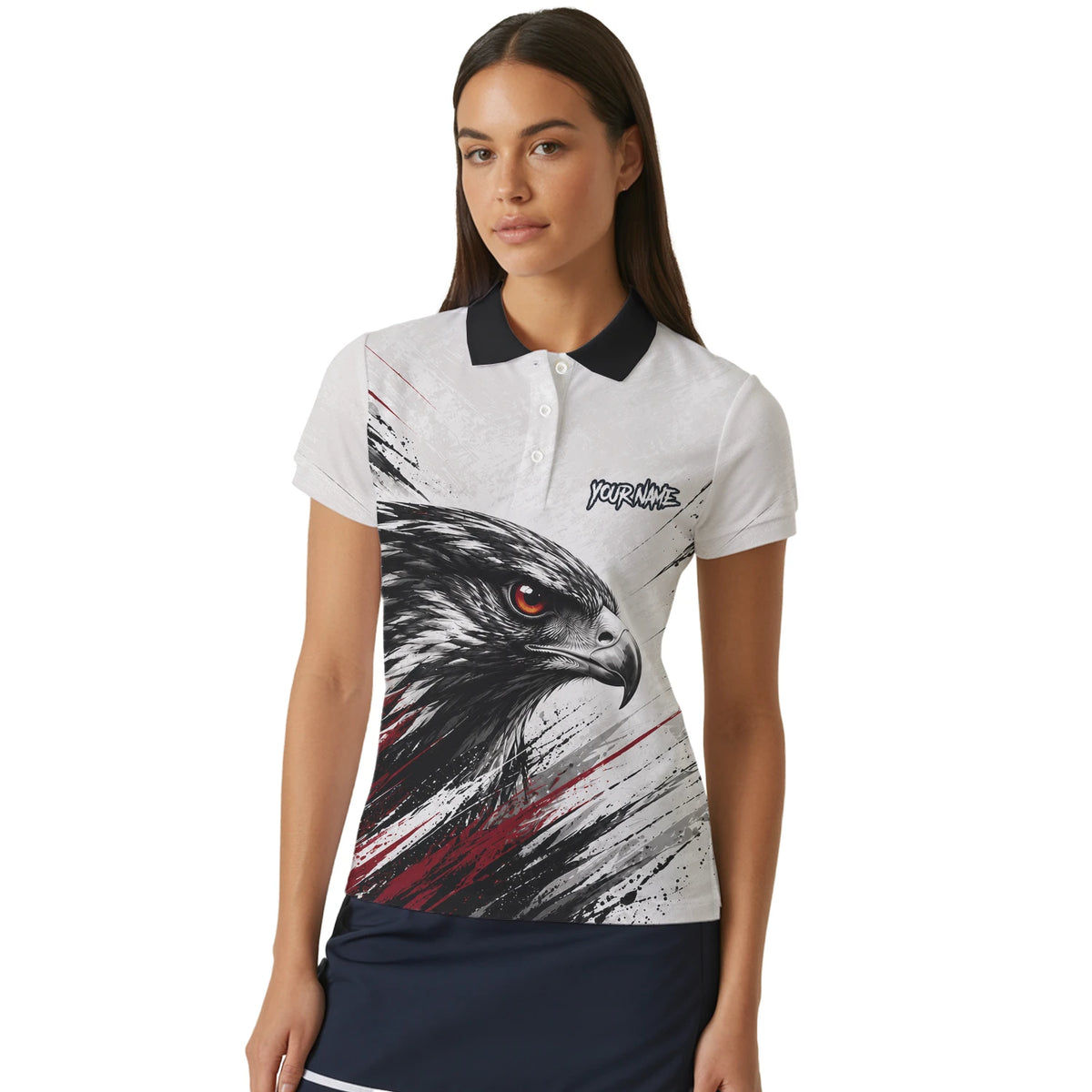Personalised White Black Red Eagle Darts Shirt For Women Z577