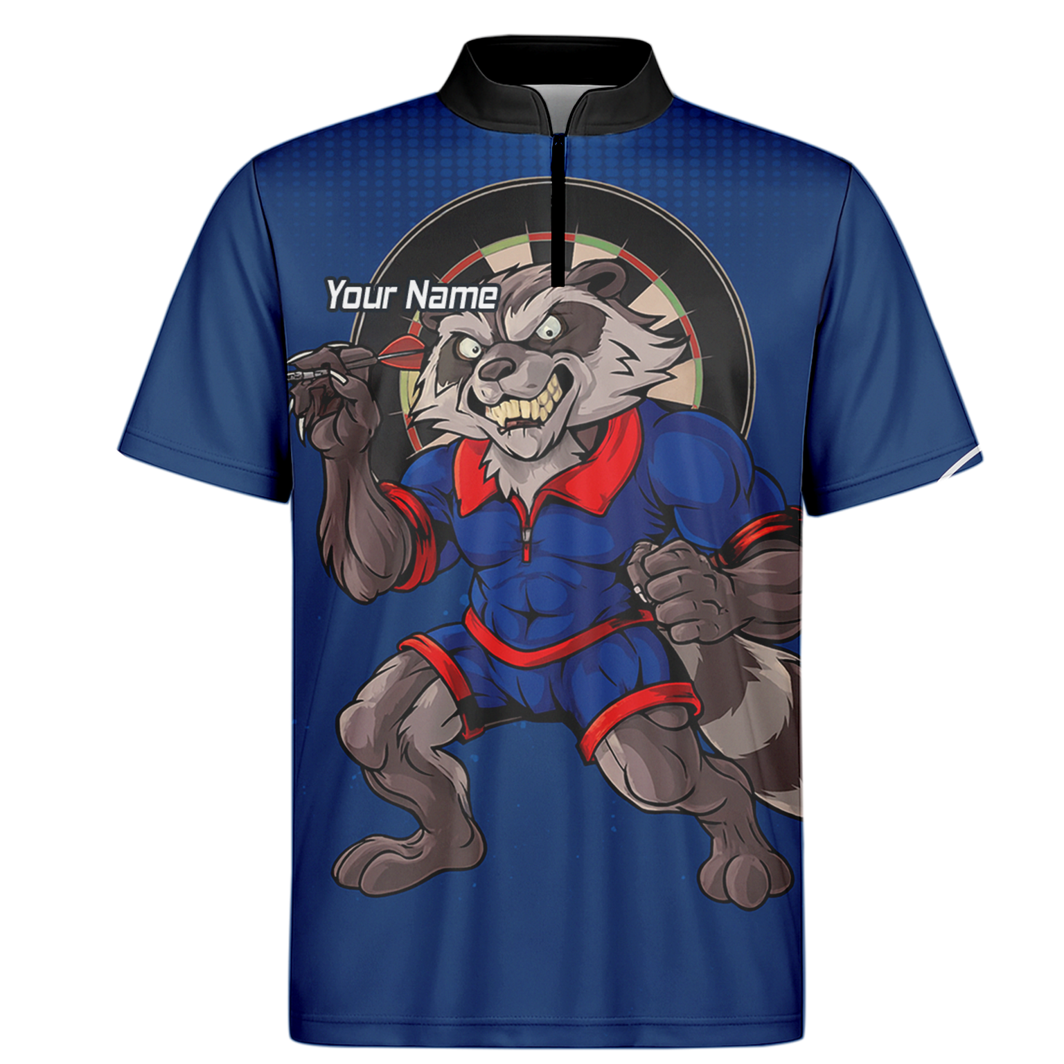 Personalised Raccoon Darts Polo Shirt Blue Red For Men Custom Name Team Y3391 additional image 6
