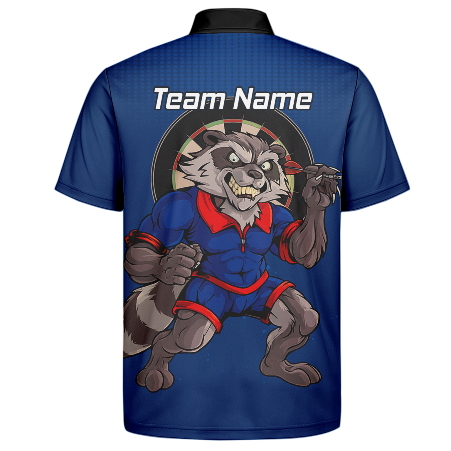 Personalised Raccoon Darts Polo Shirt Blue Red For Men Custom Name Team Y3391 additional image 7