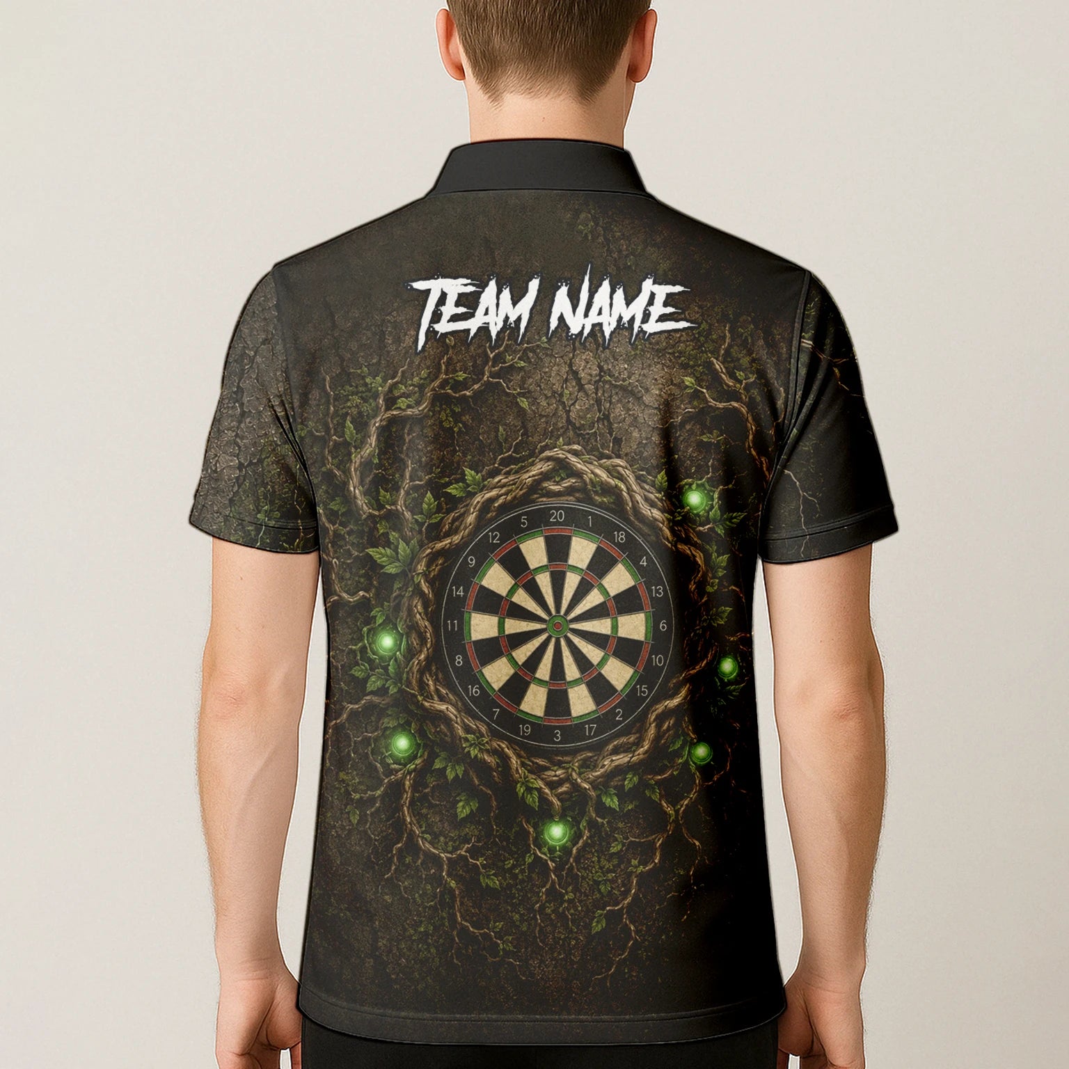 Personalised Dark Green Tree Ent Dartboard Darts Shirt For Men C913