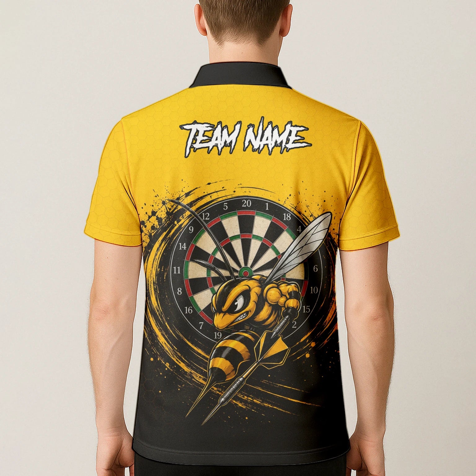 Personalised Yellow & Black Wasp Darts Shirt For Men F032
