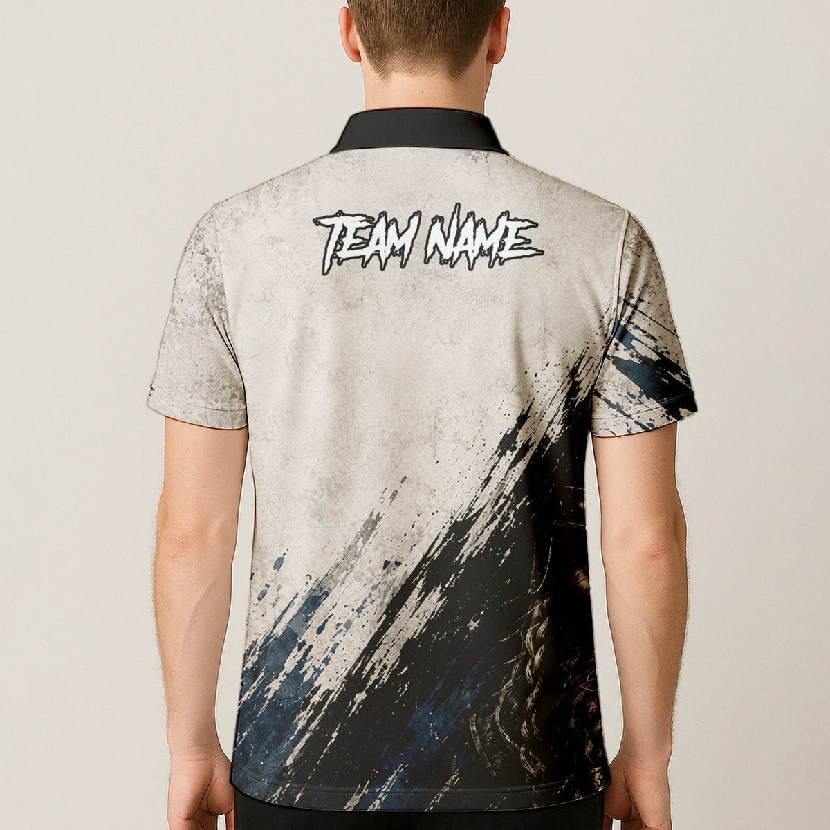Personalised White Black Blue Viking Darts Shirt For Men U843