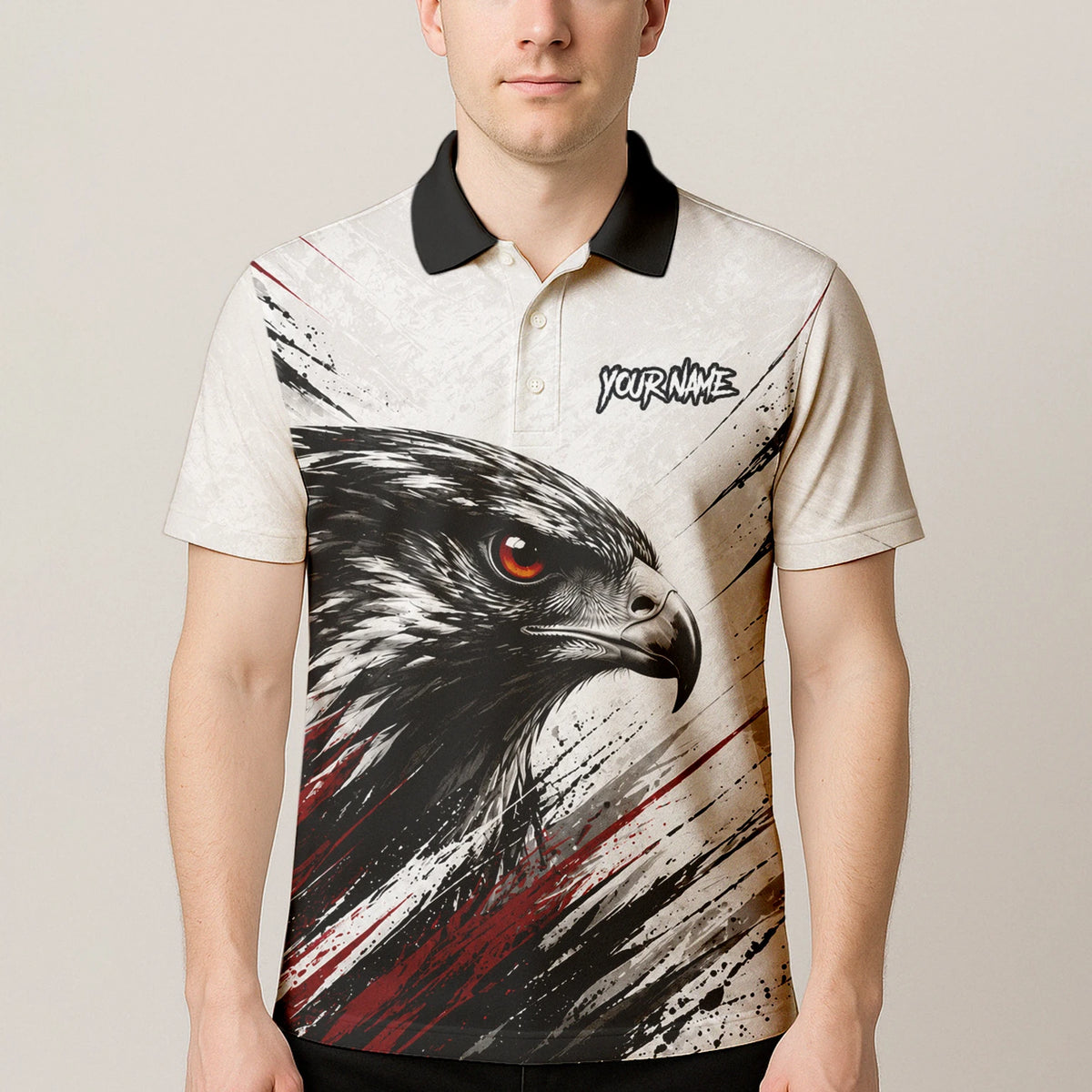 Personalised White Black Red Eagle Darts Shirt For Men Z577