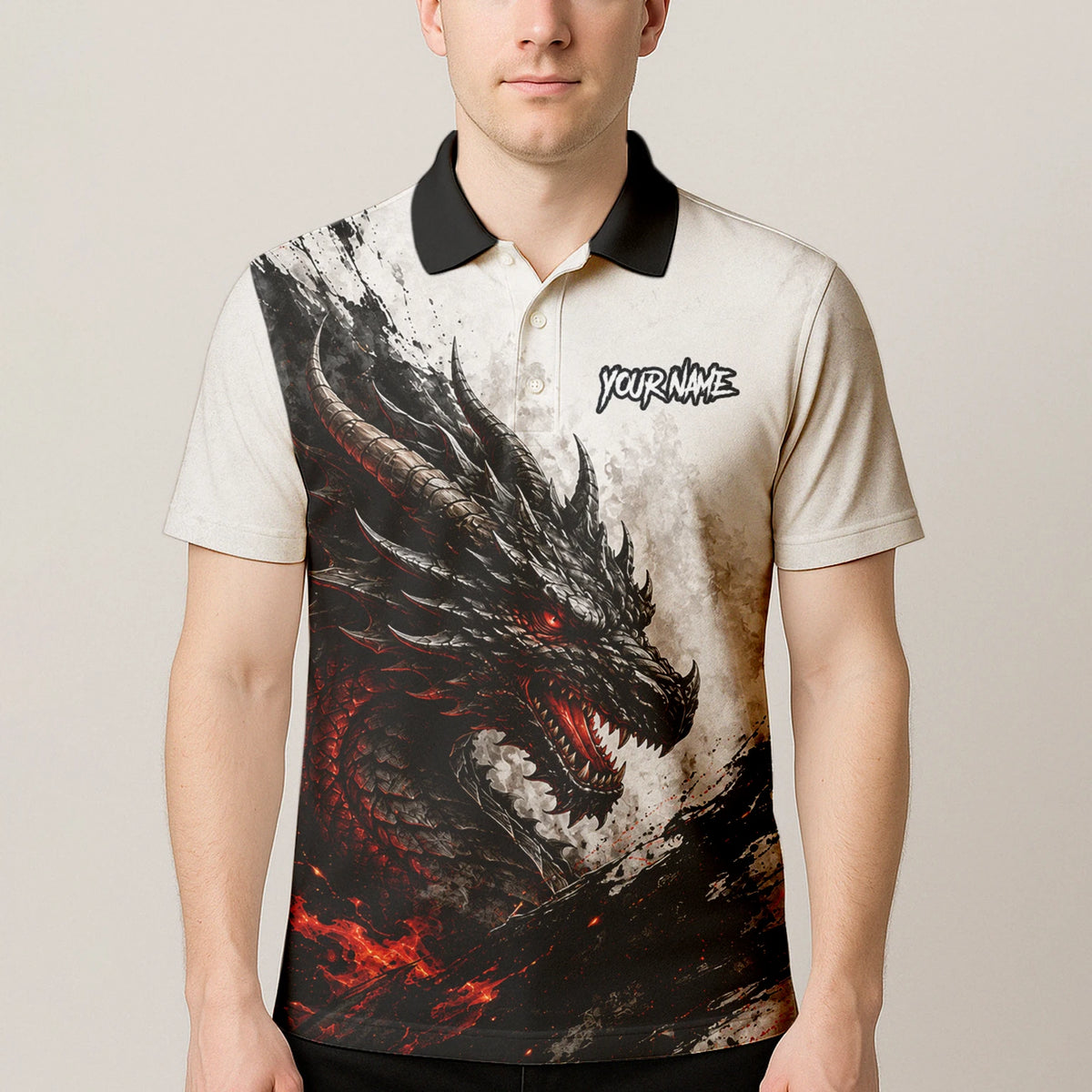 Personalised White Black Red Dragon Darts Shirt For Men Z061