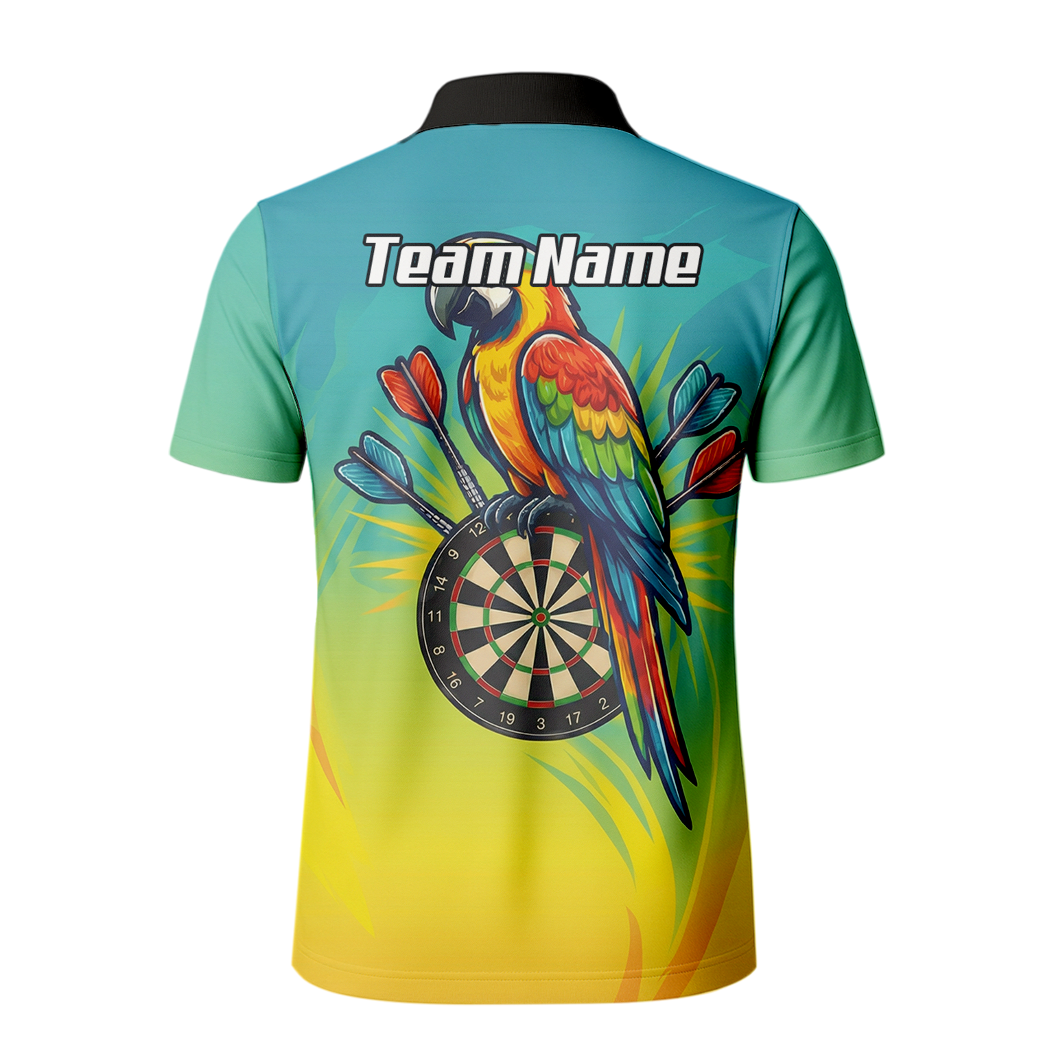Personalised Tropical Parrot Dart Jersey Polo and Zipper For Men Custom Macaw Bird Blue Yellow B1654
