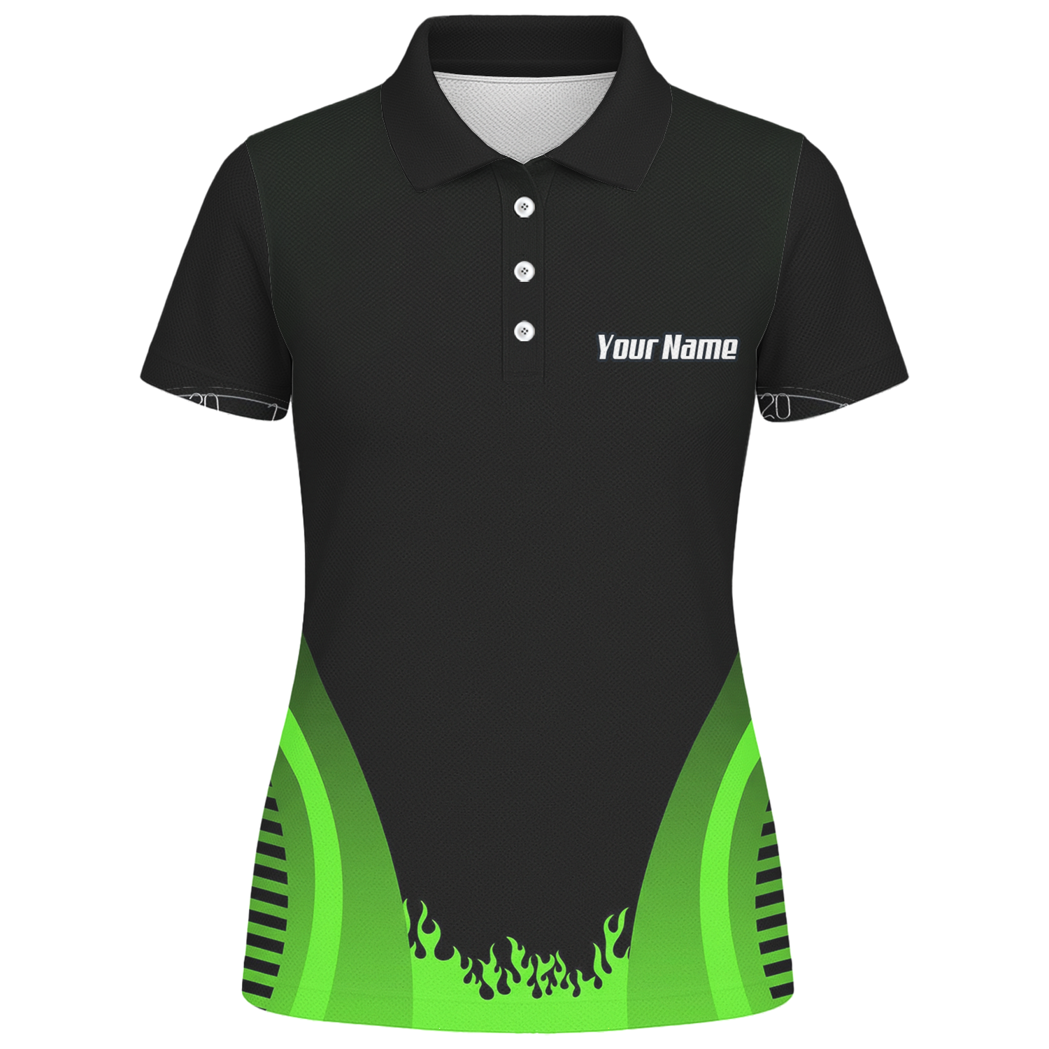 Personalised Grim Reaper Dart Jersey Polo and Zipper Black Green For Women B4487