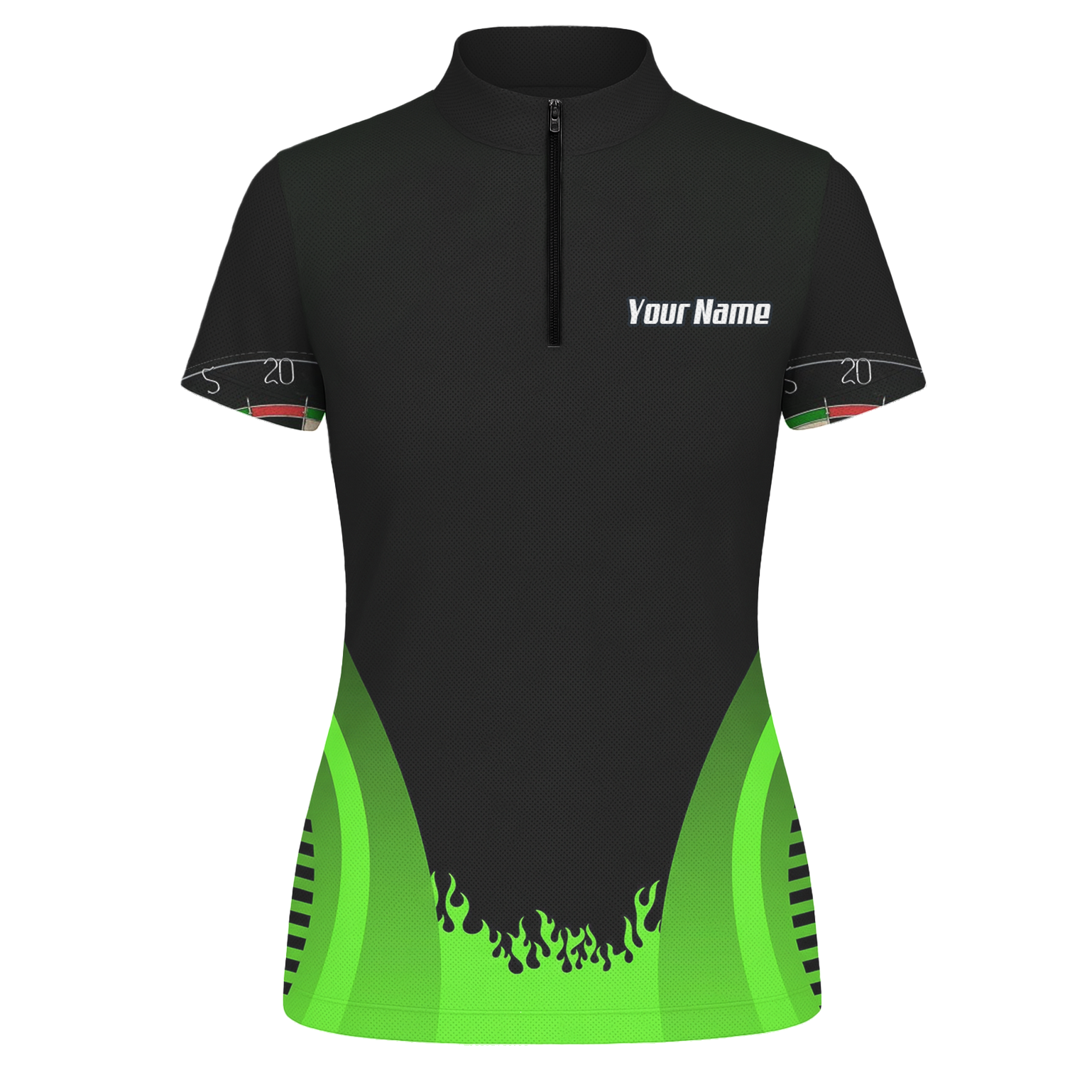 Personalised Grim Reaper Dart Jersey Polo and Zipper Black Green For Women B4487 - Zipper Yes