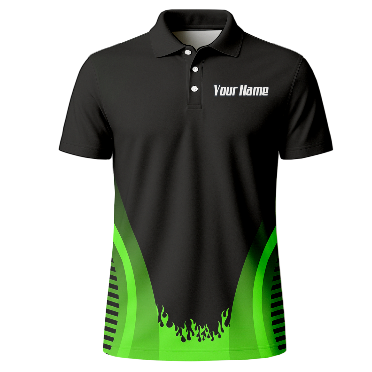 Personalised Grim Reaper Dart Jersey Polo and Zipper Black Green For Men B4487