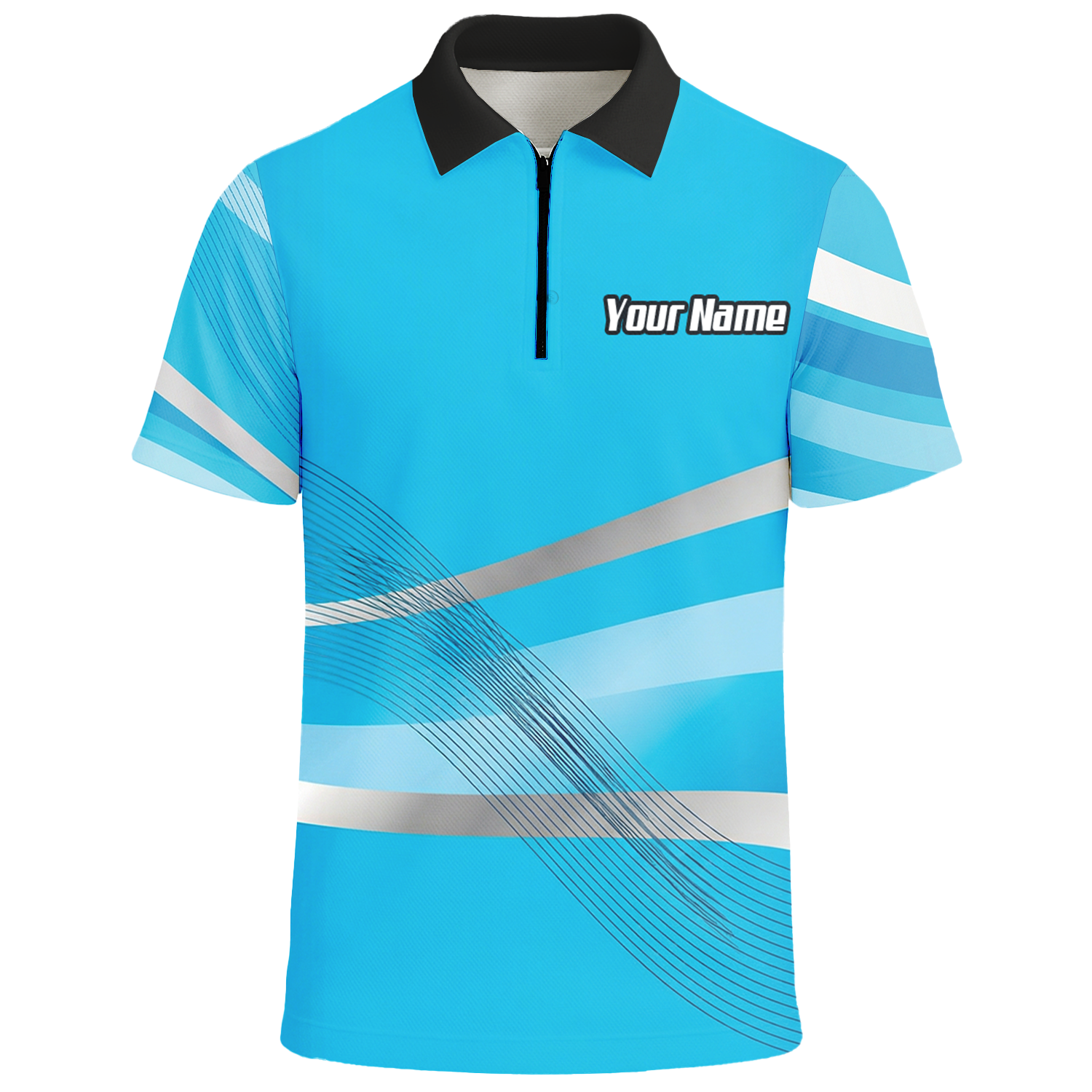 Personalised Buffalo Dart Jersey Polo and Zipper Blue White For Men Custom Mascot Shirt C5515 - Polo -w Zipper Yes