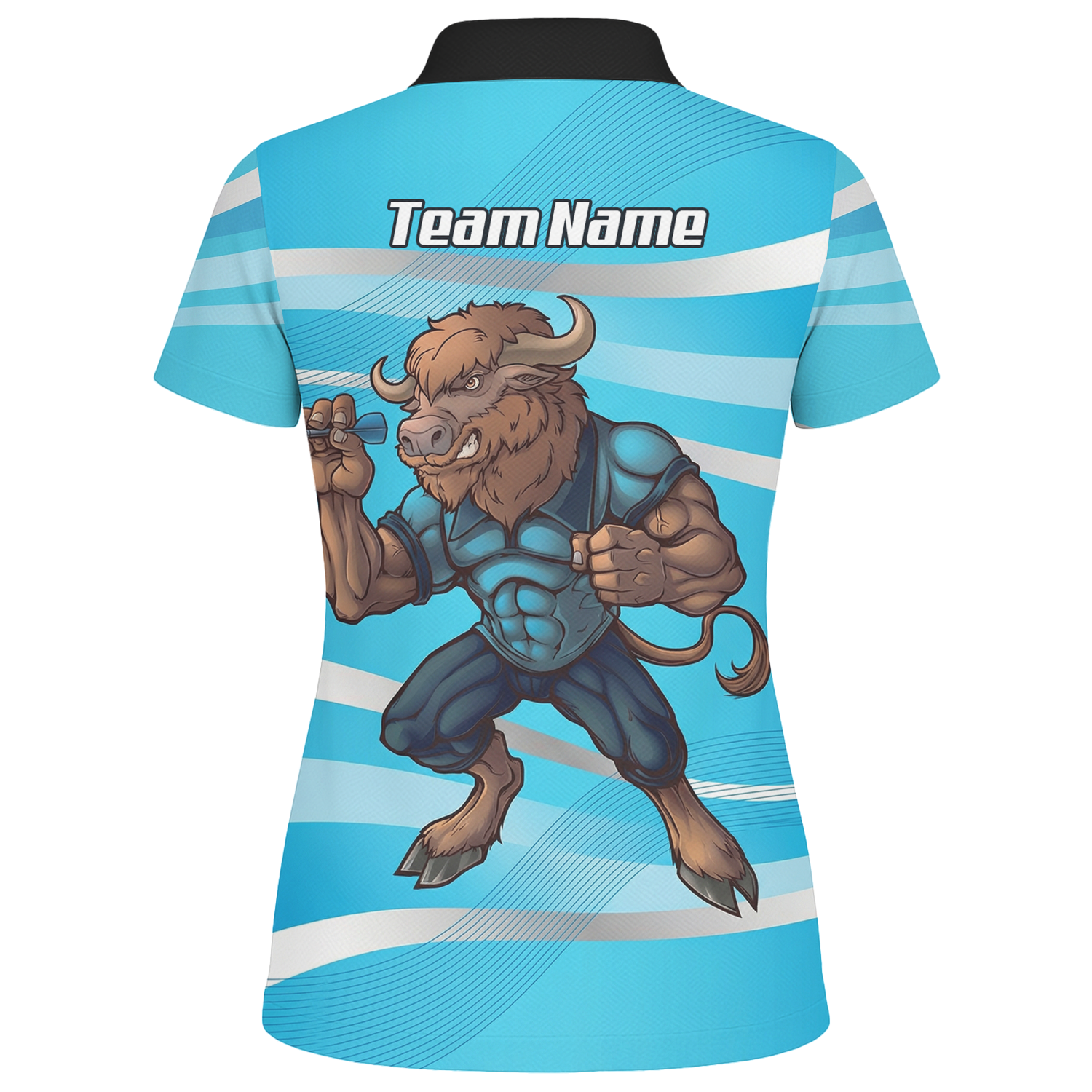 Personalised Buffalo Dart Jersey Polo and Zipper Blue White For Women Custom Mascot Shirt C5515