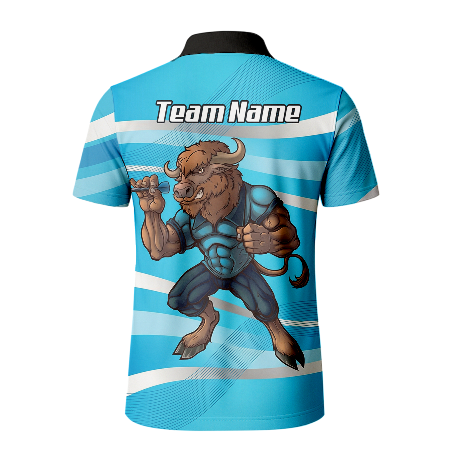 Personalised Buffalo Dart Jersey Polo and Zipper Blue White For Men Custom Mascot Shirt C5515