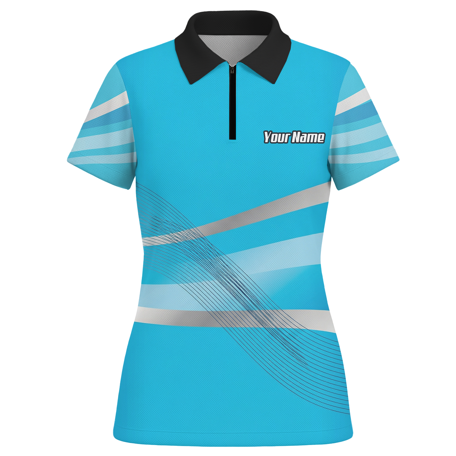 Personalised Buffalo Dart Jersey Polo and Zipper Blue White For Women Custom Mascot Shirt C5515 - Polo -w Zipper Yes