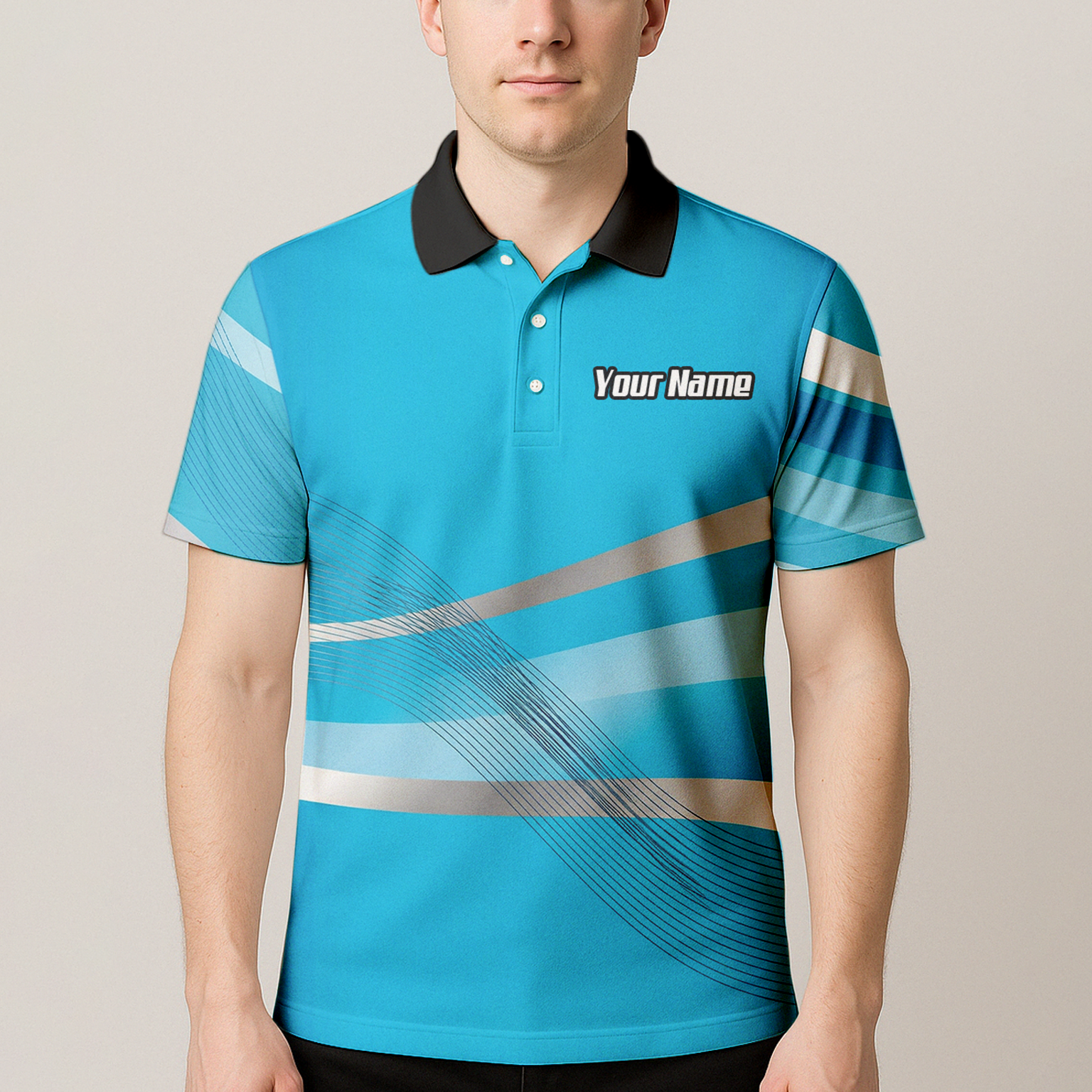 Personalised Buffalo Dart Jersey Polo and Zipper Blue White For Men Custom Mascot Shirt C5515