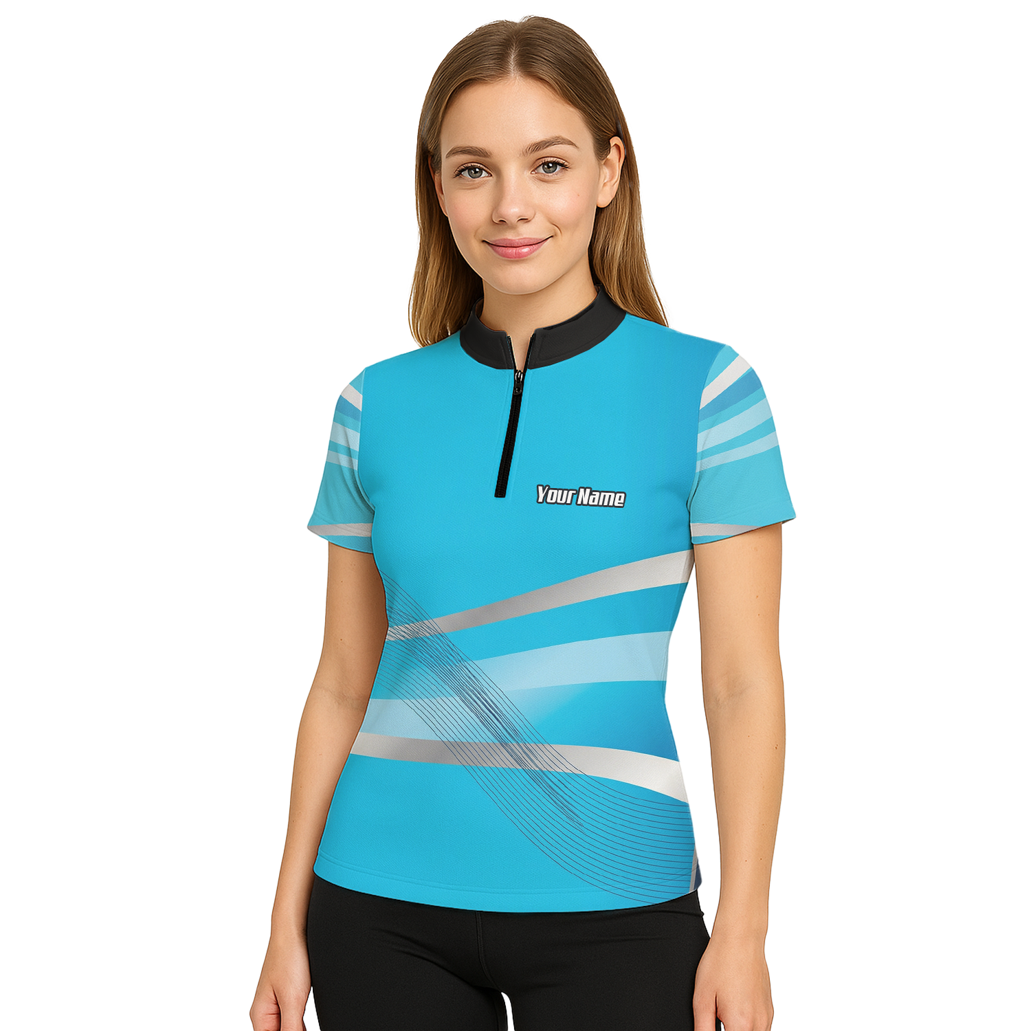 Personalised Buffalo Dart Jersey Polo and Zipper Blue White For Women Custom Mascot Shirt C5515