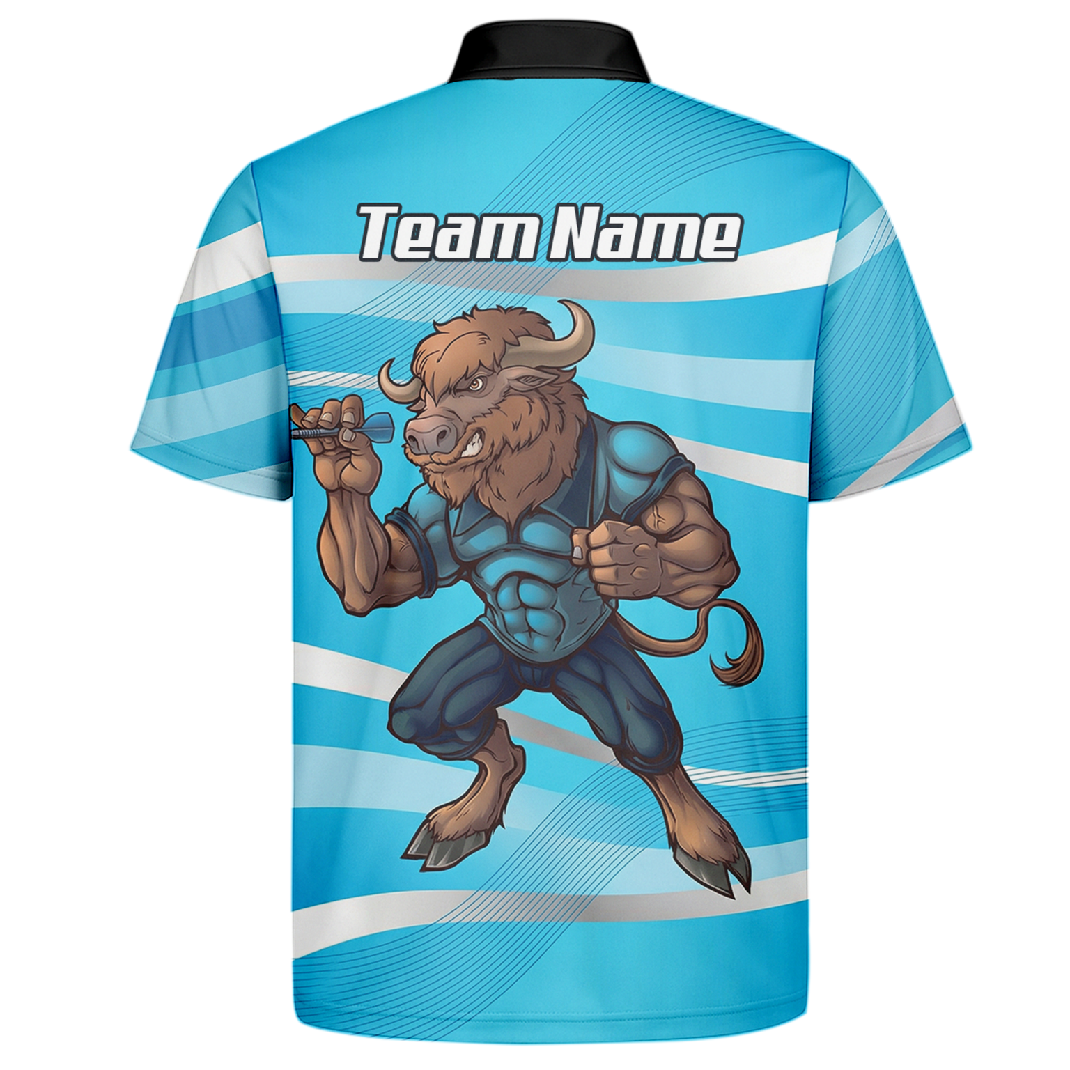 Personalised Buffalo Dart Jersey Polo and Zipper Blue White For Men Custom Mascot Shirt C5515