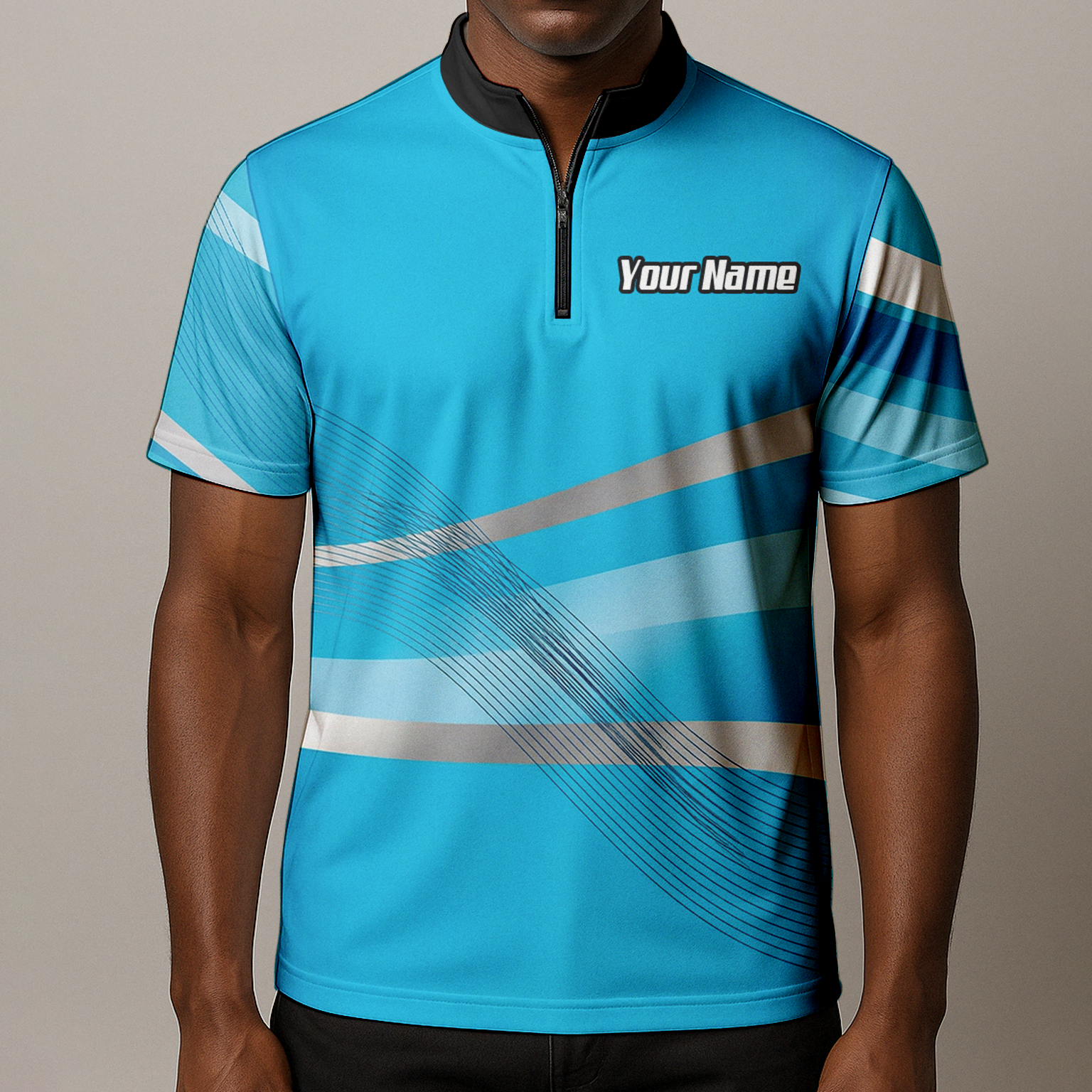 Personalised Buffalo Dart Jersey Polo and Zipper Blue White For Men Custom Mascot Shirt C5515