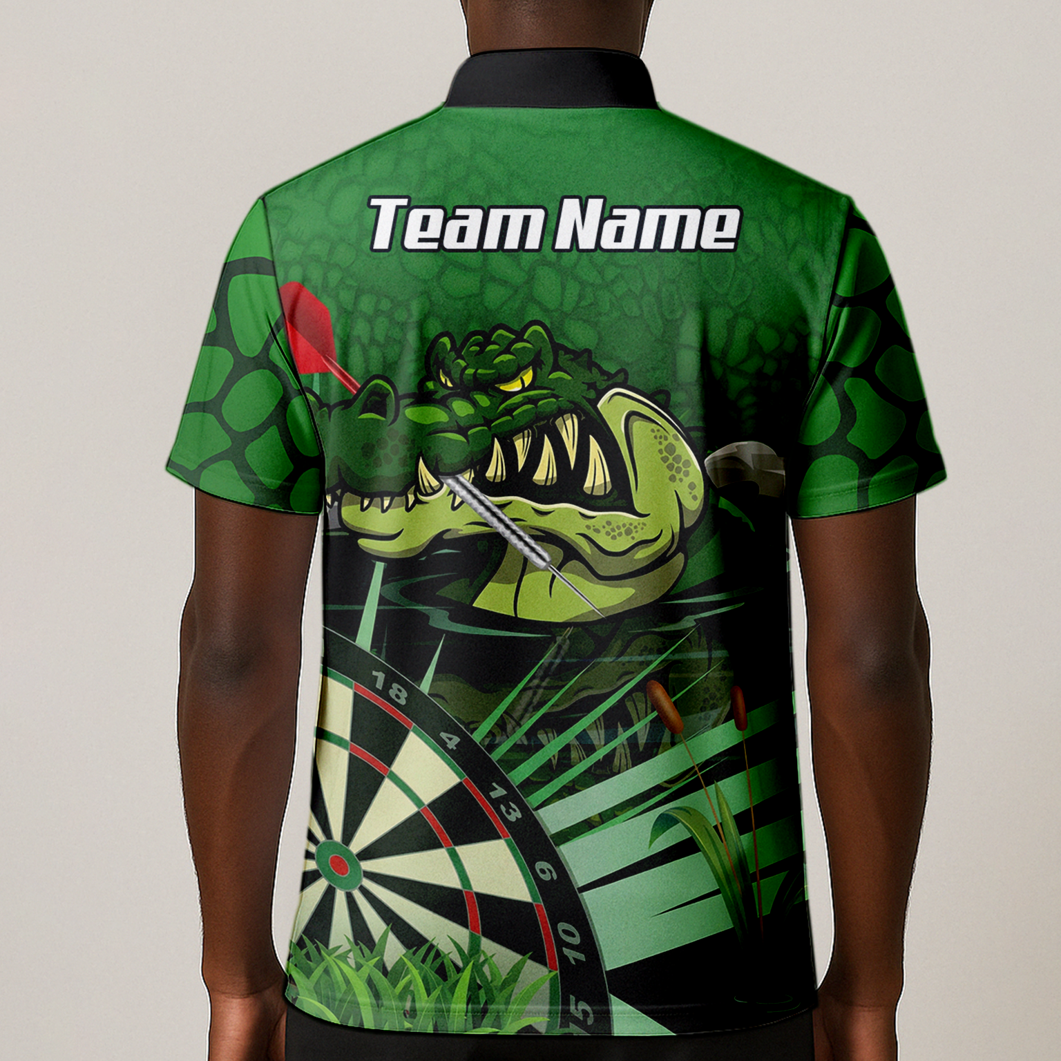 Personalised Crocodile Alligator Dart Jersey Green Polo and Zipper For Men E0192