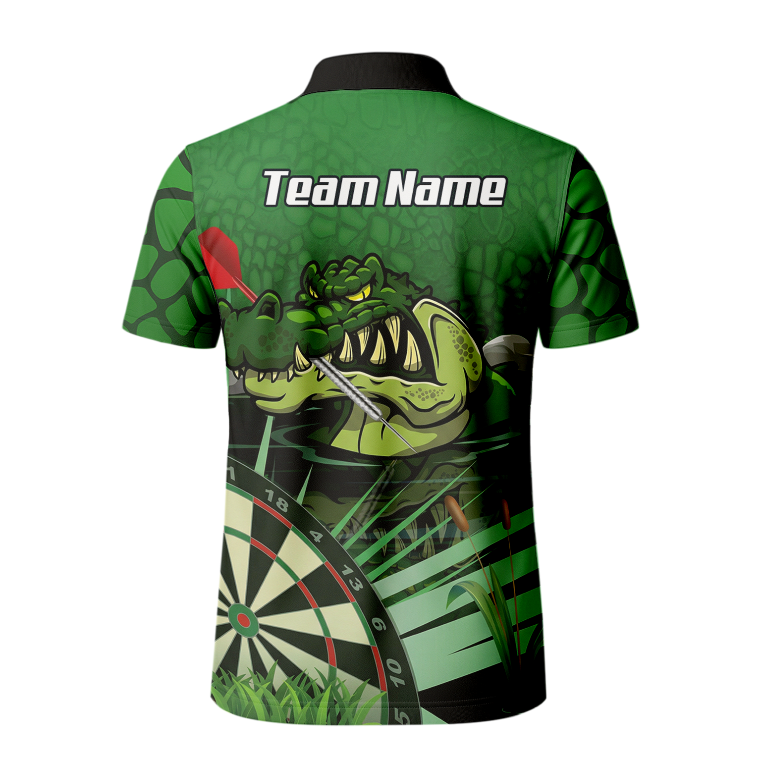 Personalised Crocodile Alligator Dart Jersey Green Polo and Zipper For Men E0192