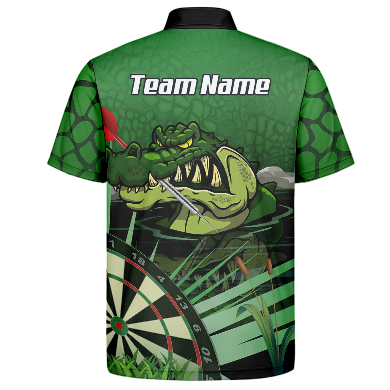 Personalised Crocodile Alligator Dart Jersey Green Polo and Zipper For Men E0192