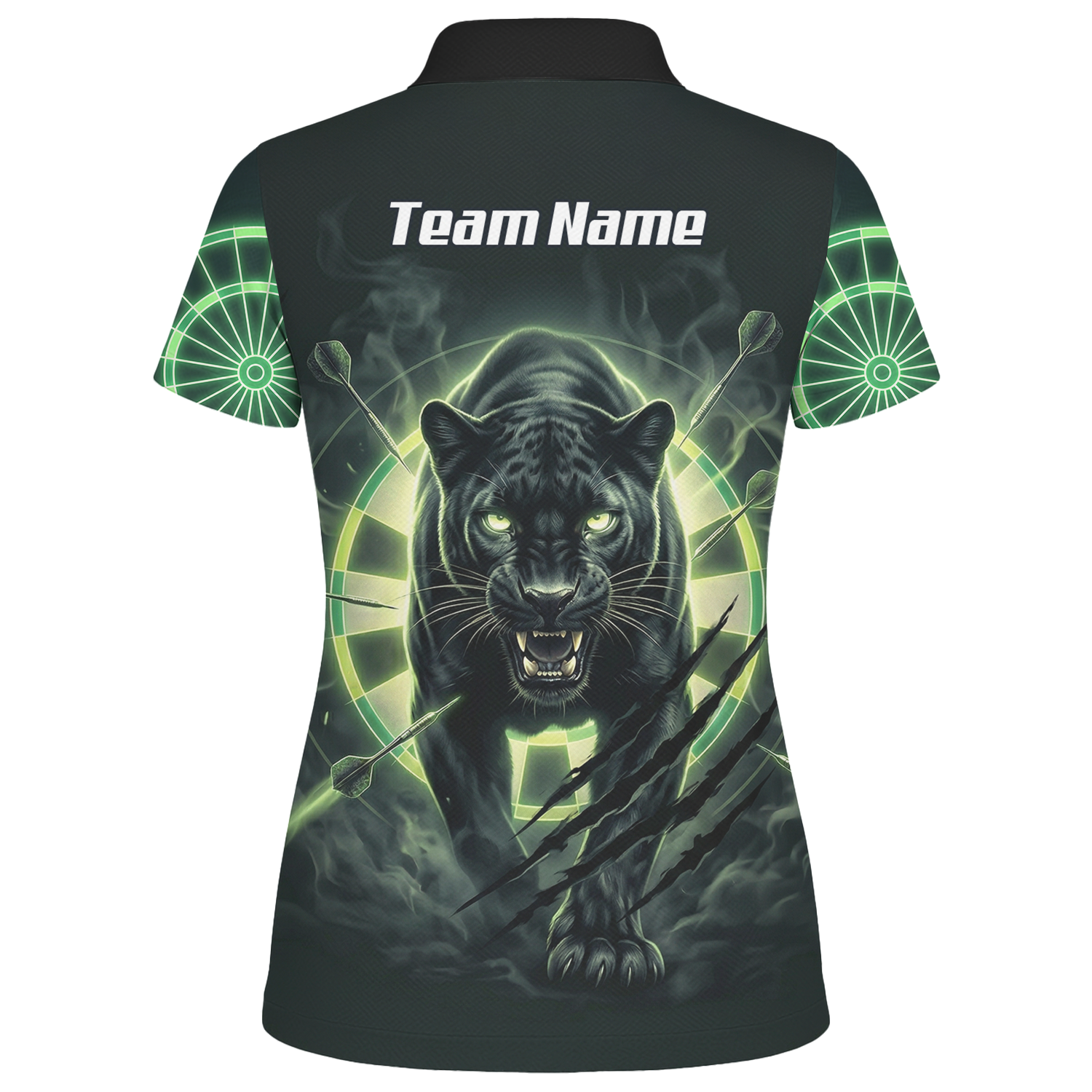 Personalised Black Panther Dart Jersey For Women Custom Neon Green Polo Shirt F5579