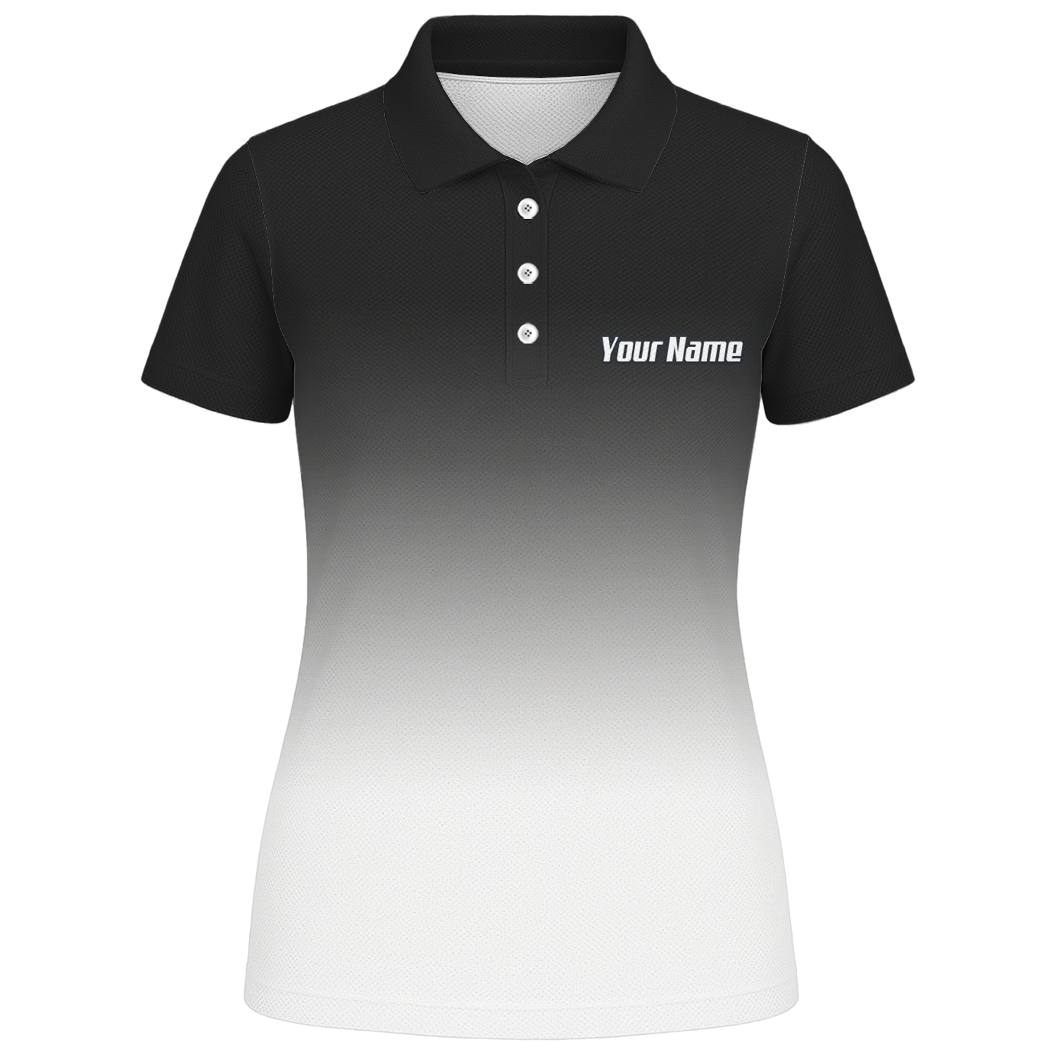 Personalised Swan Dart Jersey Polo and Zipper Black White Gradient For Women F9316
