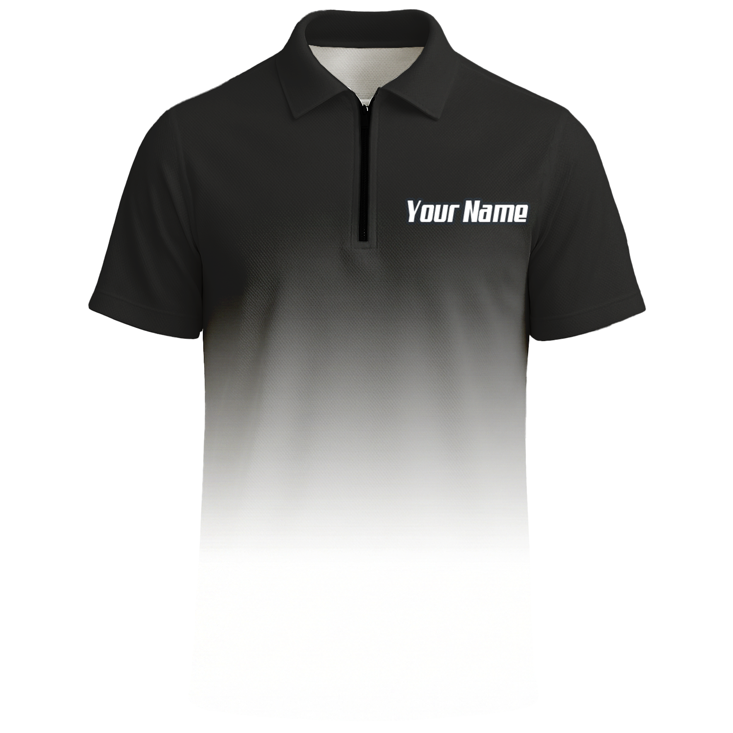 Personalised Swan Dart Jersey Polo and Zipper Black White Gradient For Men F9316 - Polo -w Zipper Yes