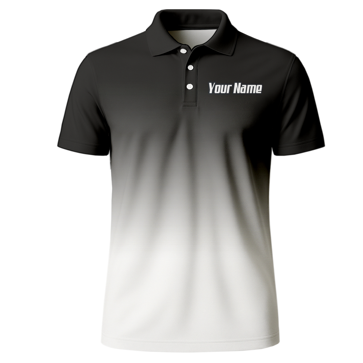 Personalised Swan Dart Jersey Polo and Zipper Black White Gradient For Men F9316