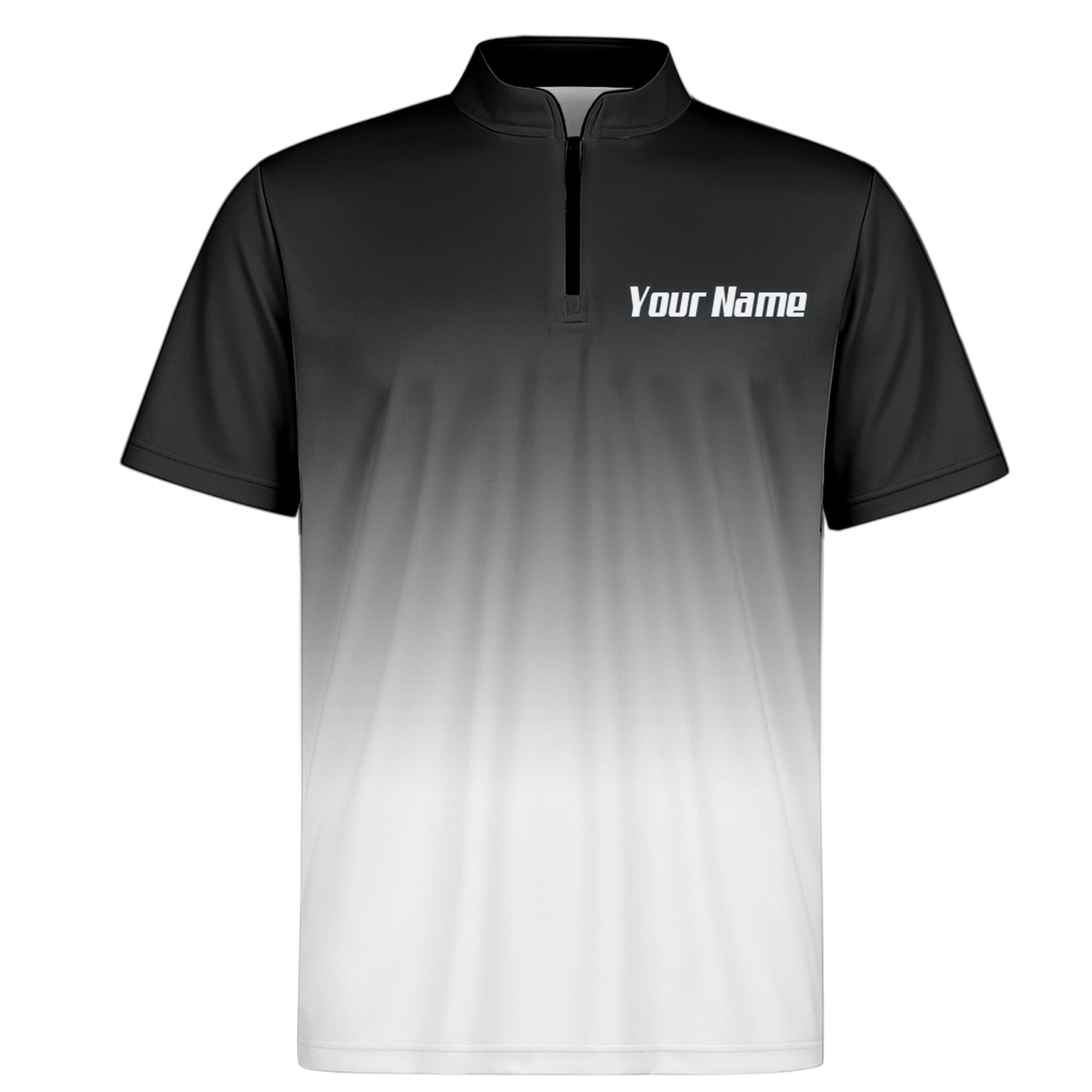 Personalised Swan Dart Jersey Polo and Zipper Black White Gradient For Men F9316
