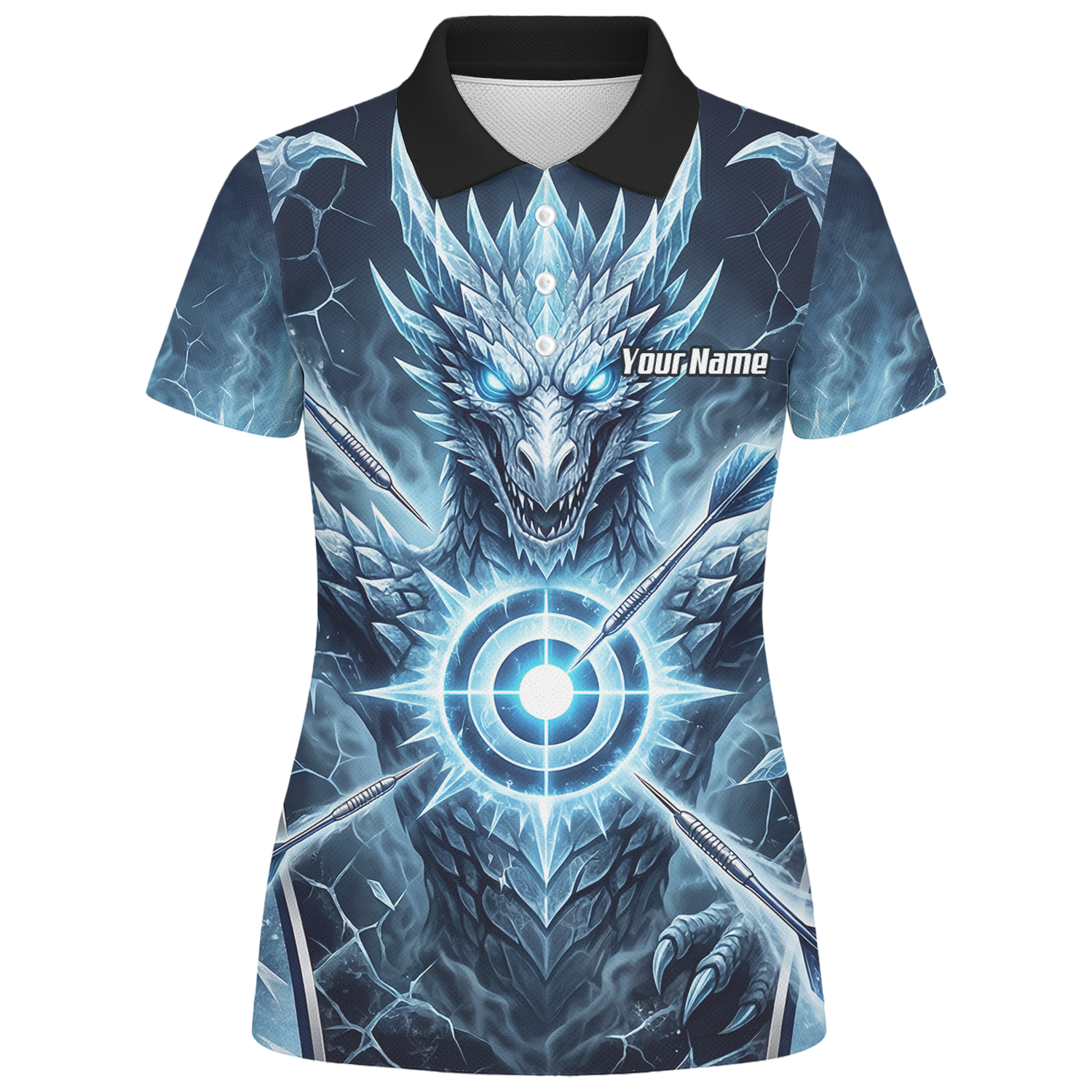 Personalised Ice Dragon Dart Jersey for Women Custom Blue Frost Dart Shirt Polo G6897
