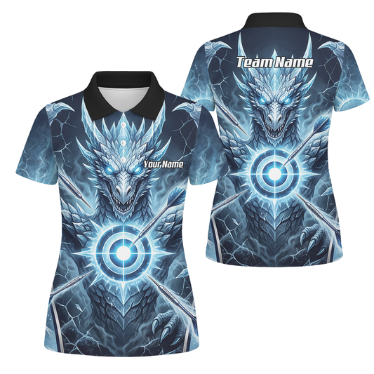 Personalised Ice Dragon Dart Jersey for Women Custom Blue Frost Dart Shirt Polo G6897
