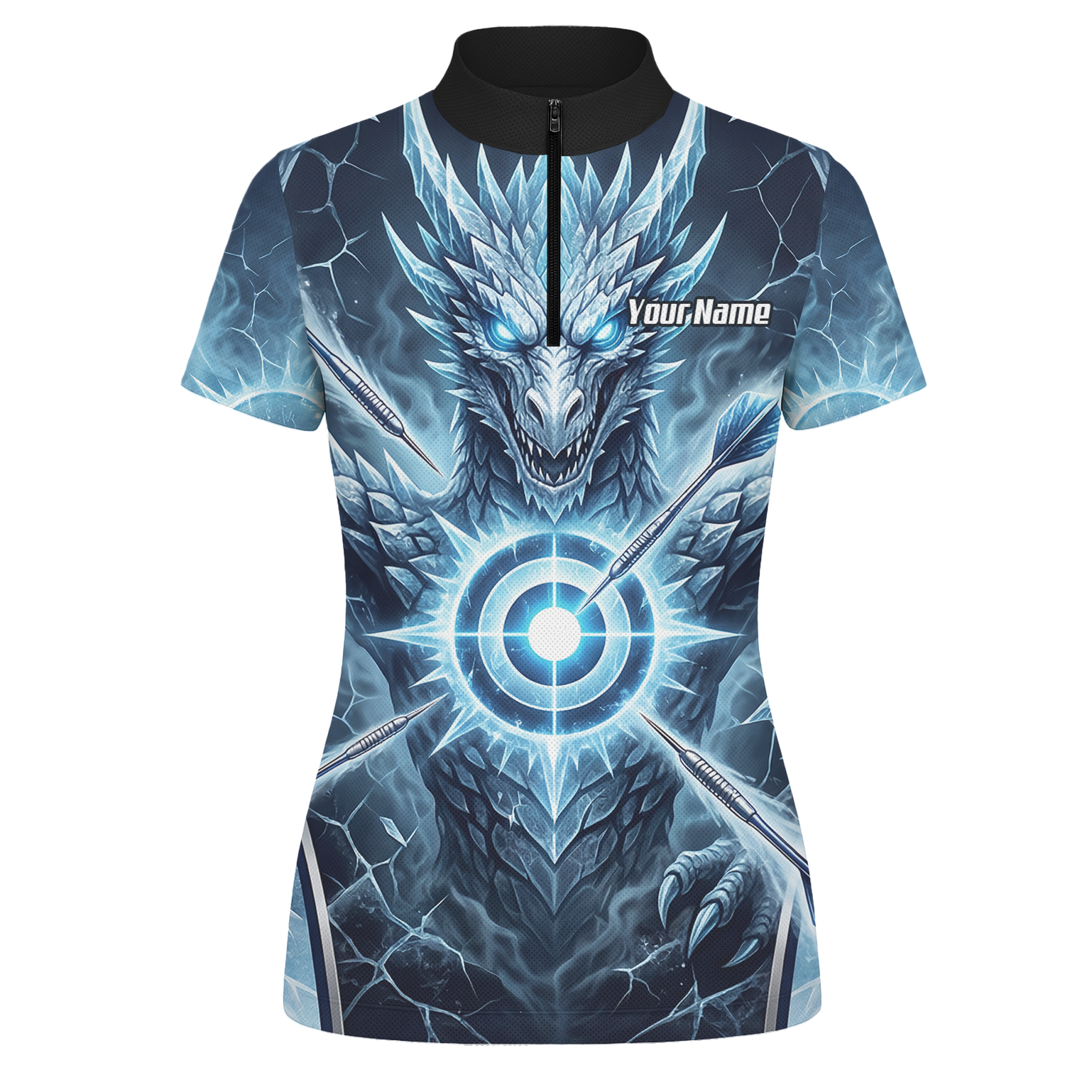 Personalised Ice Dragon Dart Jersey for Women Custom Blue Frost Dart Shirt Polo G6897