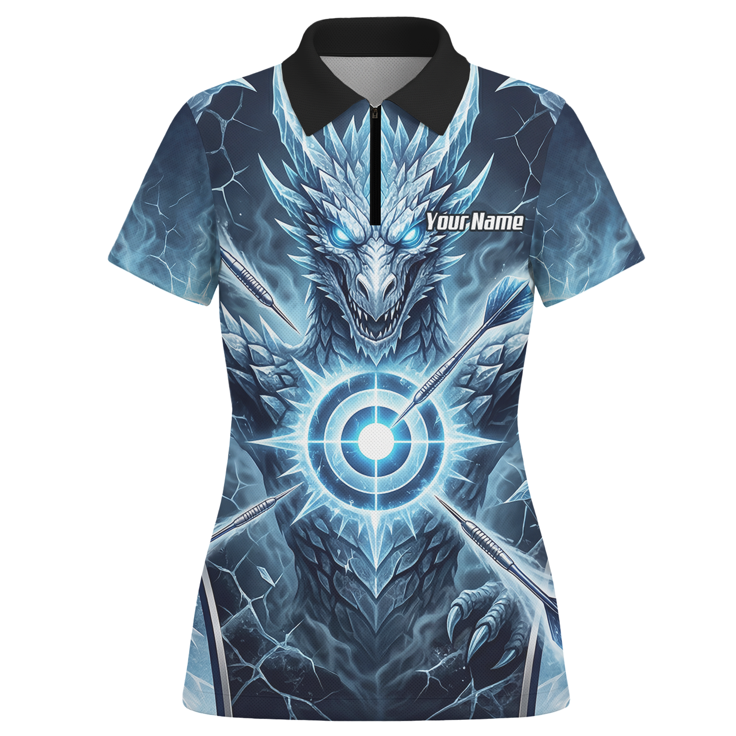 Personalised Ice Dragon Dart Jersey for Women Custom Blue Frost Dart Shirt Polo G6897