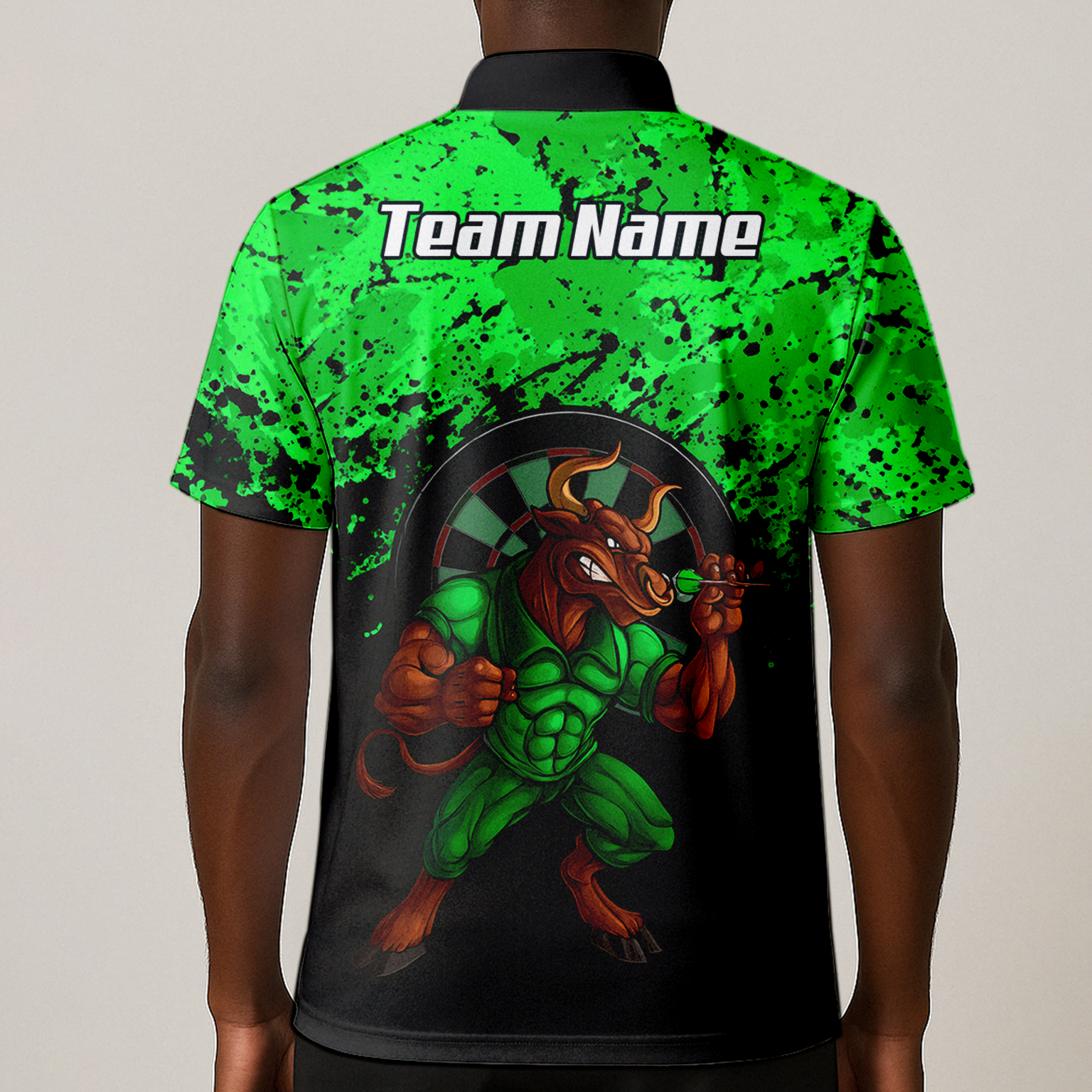 Personalised Raging Bull Dart Jersey Polo and Zipper Green Black For Men GR5112