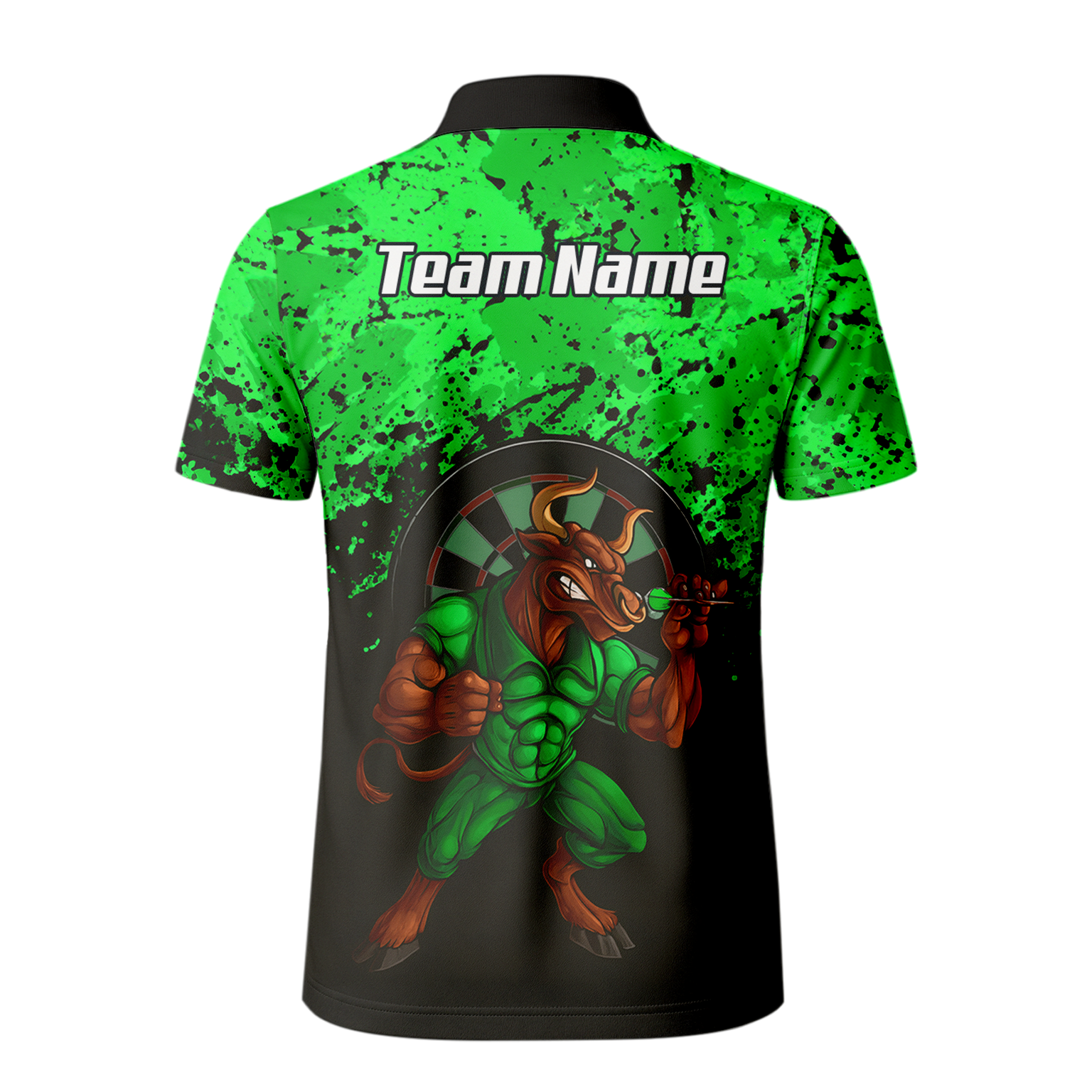Personalised Raging Bull Dart Jersey Polo and Zipper Green Black For Men GR5112