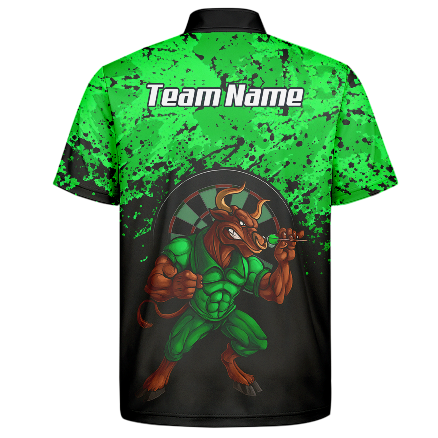 Personalised Raging Bull Dart Jersey Polo and Zipper Green Black For Men GR5112