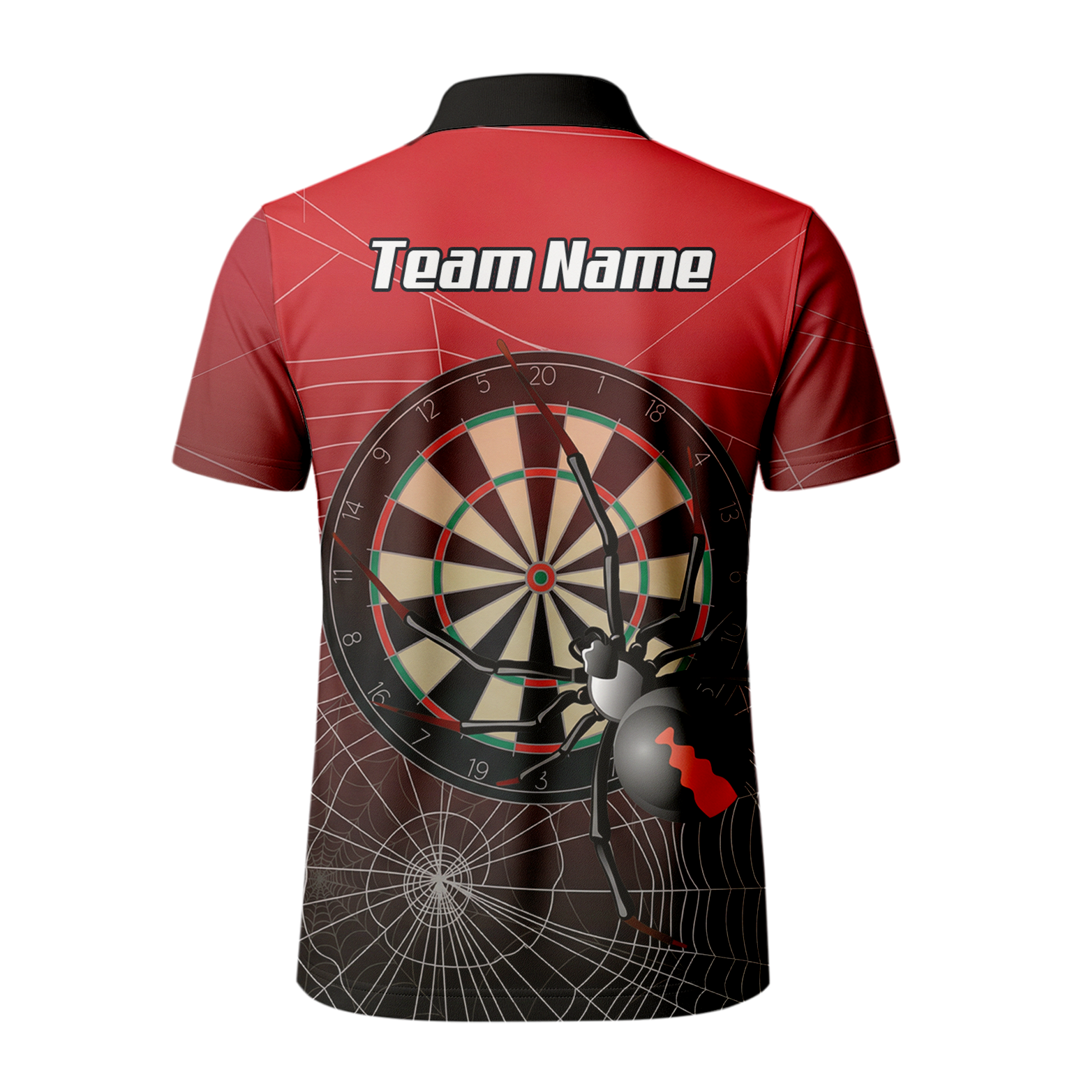 Personalised Spider Web Dart Jersey Polo and Zipper Red Black For Men H0652
