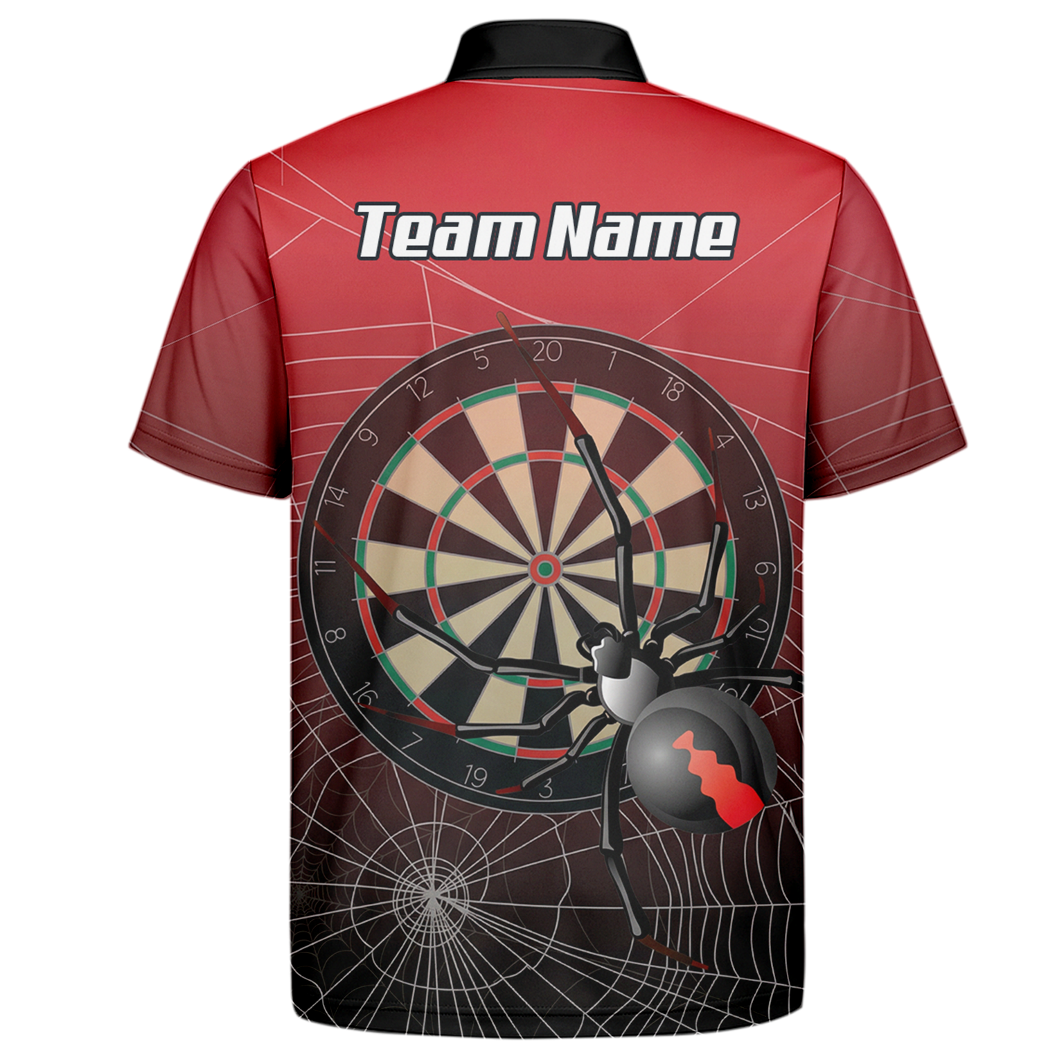 Personalised Spider Web Dart Jersey Polo and Zipper Red Black For Men H0652