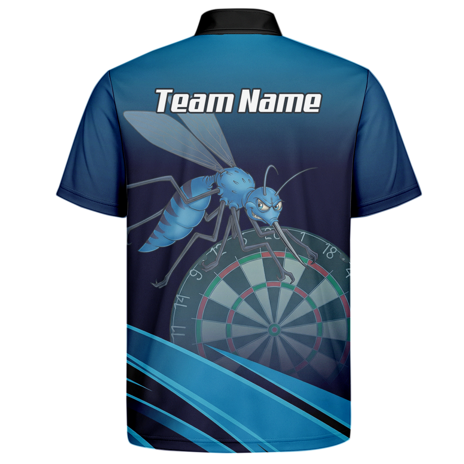 Personalised Wasp Hornet Dart Jersey Polo and Zipper Blue Black For Men H2250