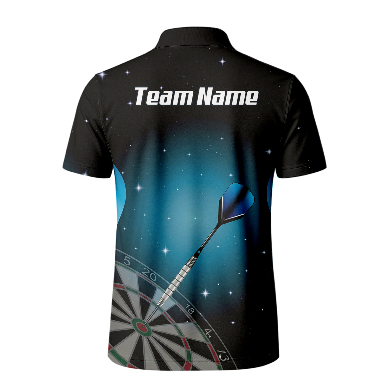 Personalised Space Galaxy Dart Jersey Polo and Zipper Black Blue For Men Custom Dartboard Shirt I0195