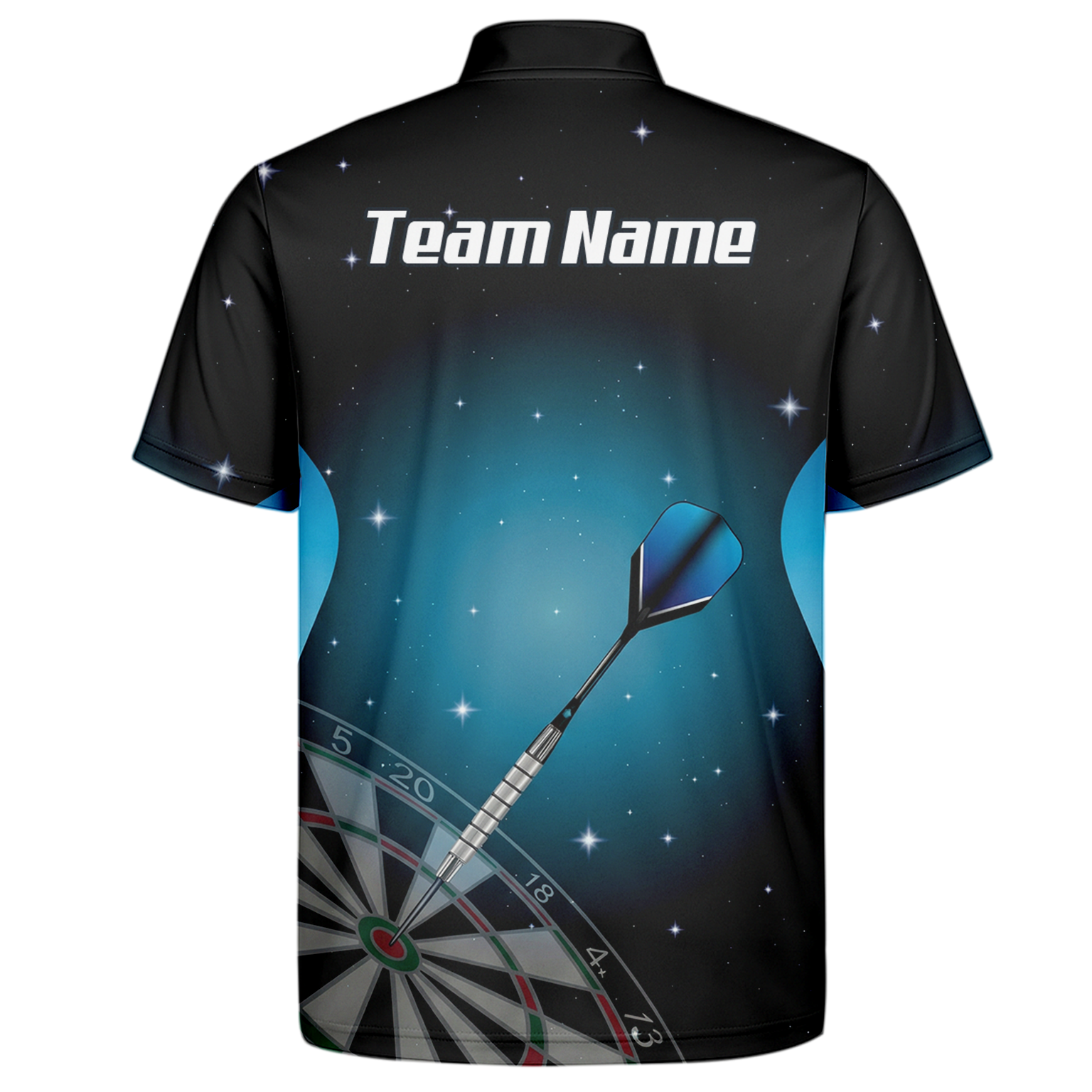 Personalised Space Galaxy Dart Jersey Polo and Zipper Black Blue For Men Custom Dartboard Shirt I0195
